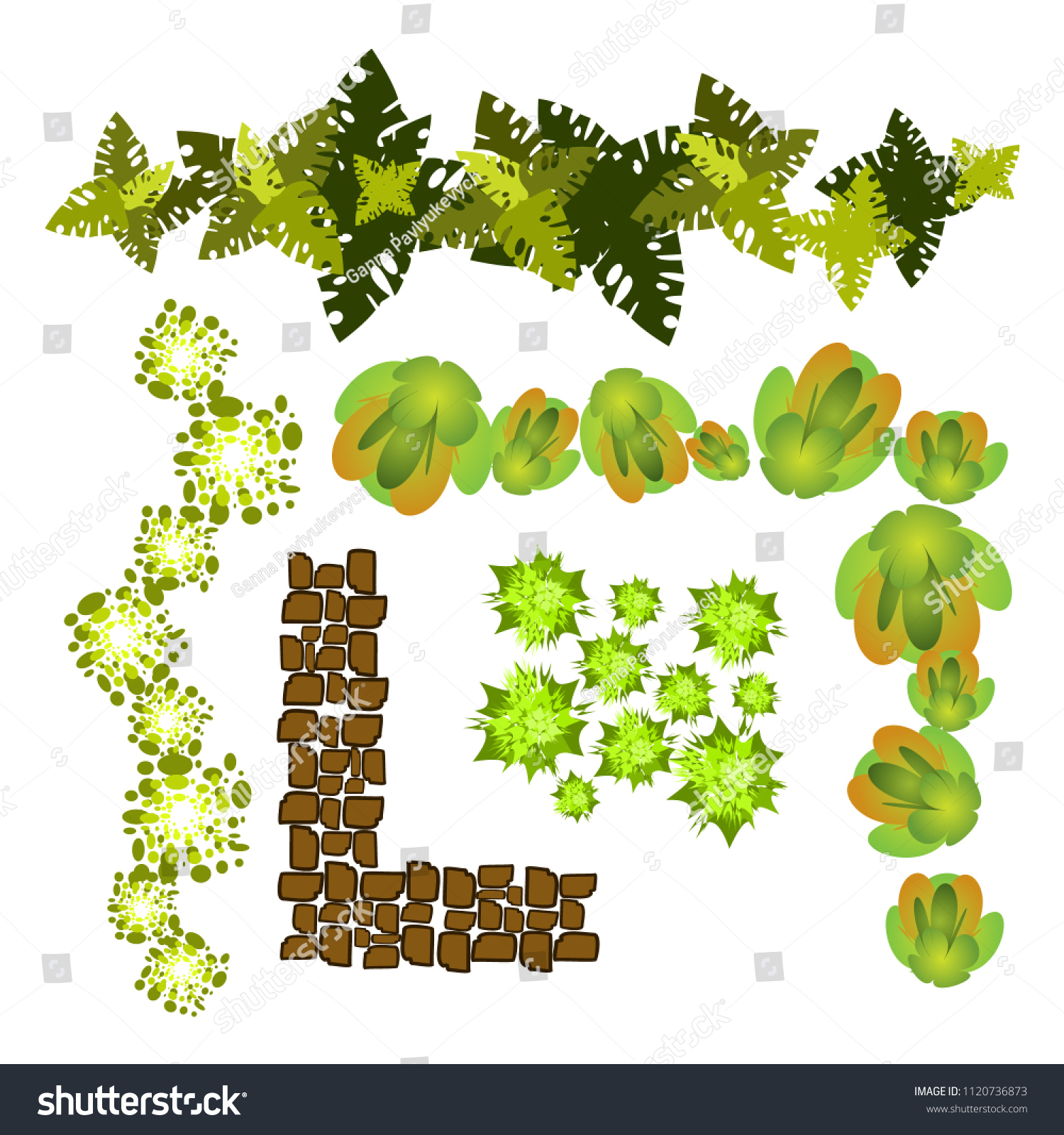 Trees Top Viewdifferent Trees Plants Vector เวกเตอร์สต็อก ปลอดค่าลิขสิทธิ์ 1120736873 5230