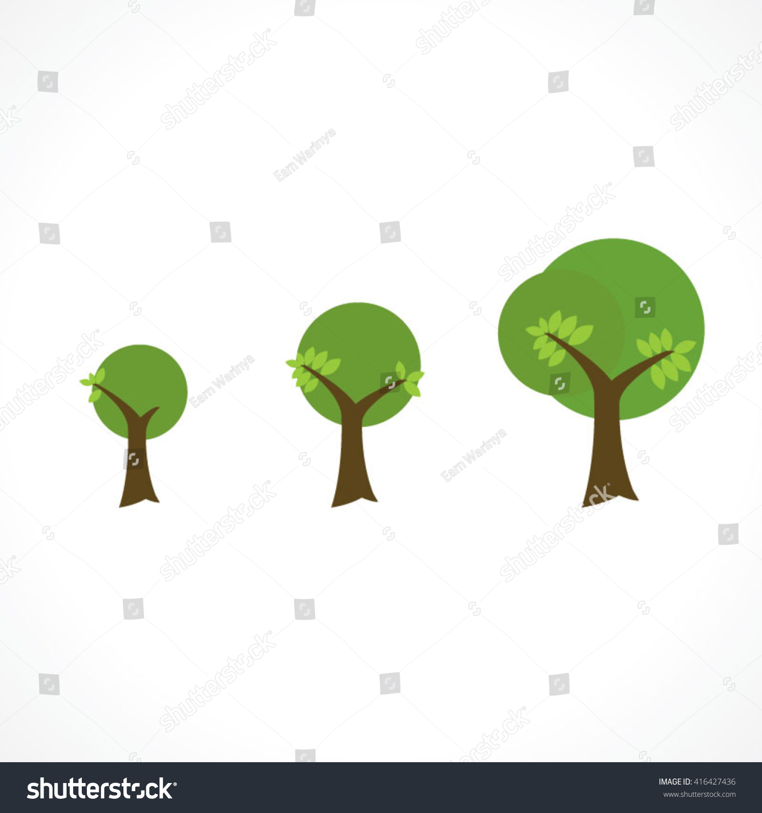 Trees Vector Illustrate Growing Stock Vector 416427436 - Shutterstock