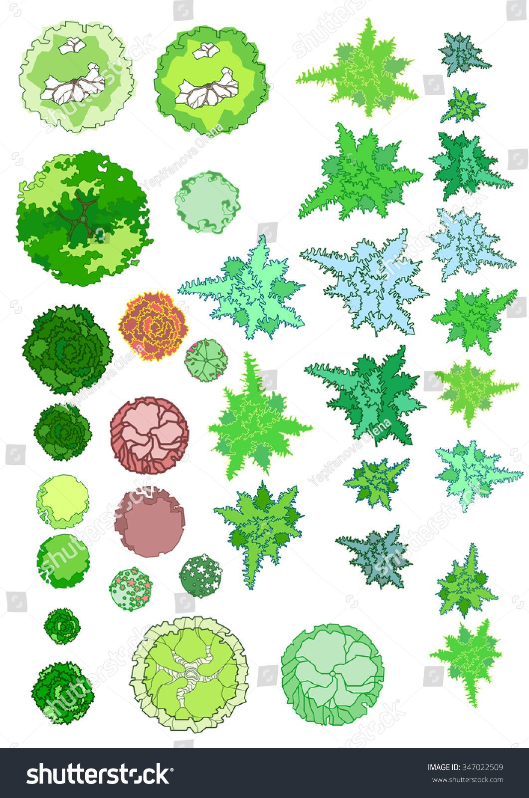 Treetop Symbols Stock Vector (Royalty Free) 347022509