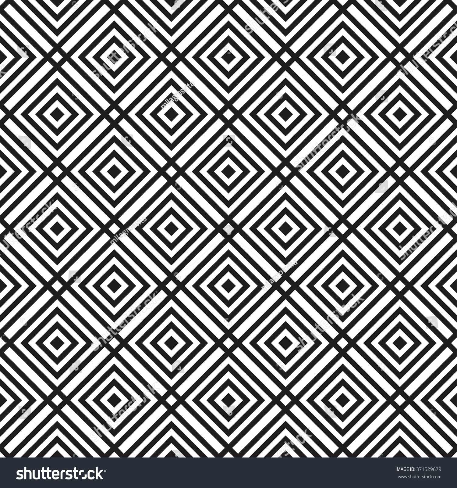 Trellis Seamless Tiled Background Black White Stock Vector (Royalty ...