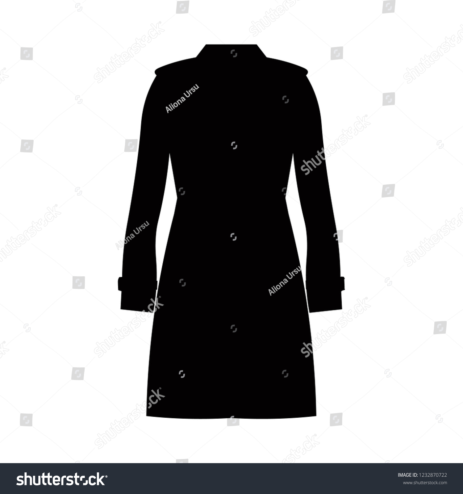 Trench Coat Silhouette Icon Clothes Vector Stock Vector (Royalty Free ...