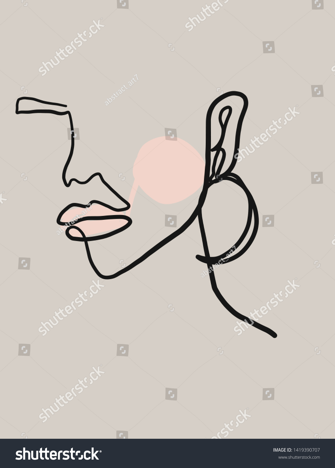 Trendy Abstract Human Face One Continuous Stock Vector Royalty Free Trendy Abstract Human Face One Continuous Stock Vector Royalty Free