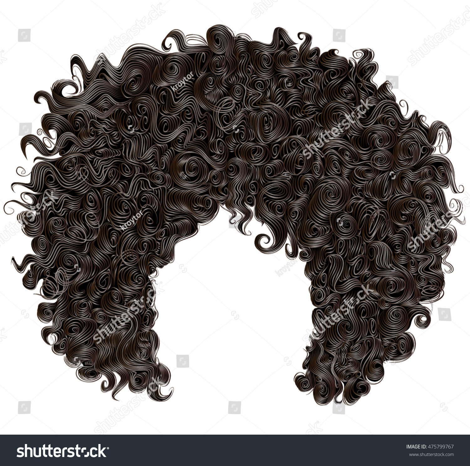 SVG of trendy curly  african black  hair  . realistic  3d . fashion beauty style .
 svg