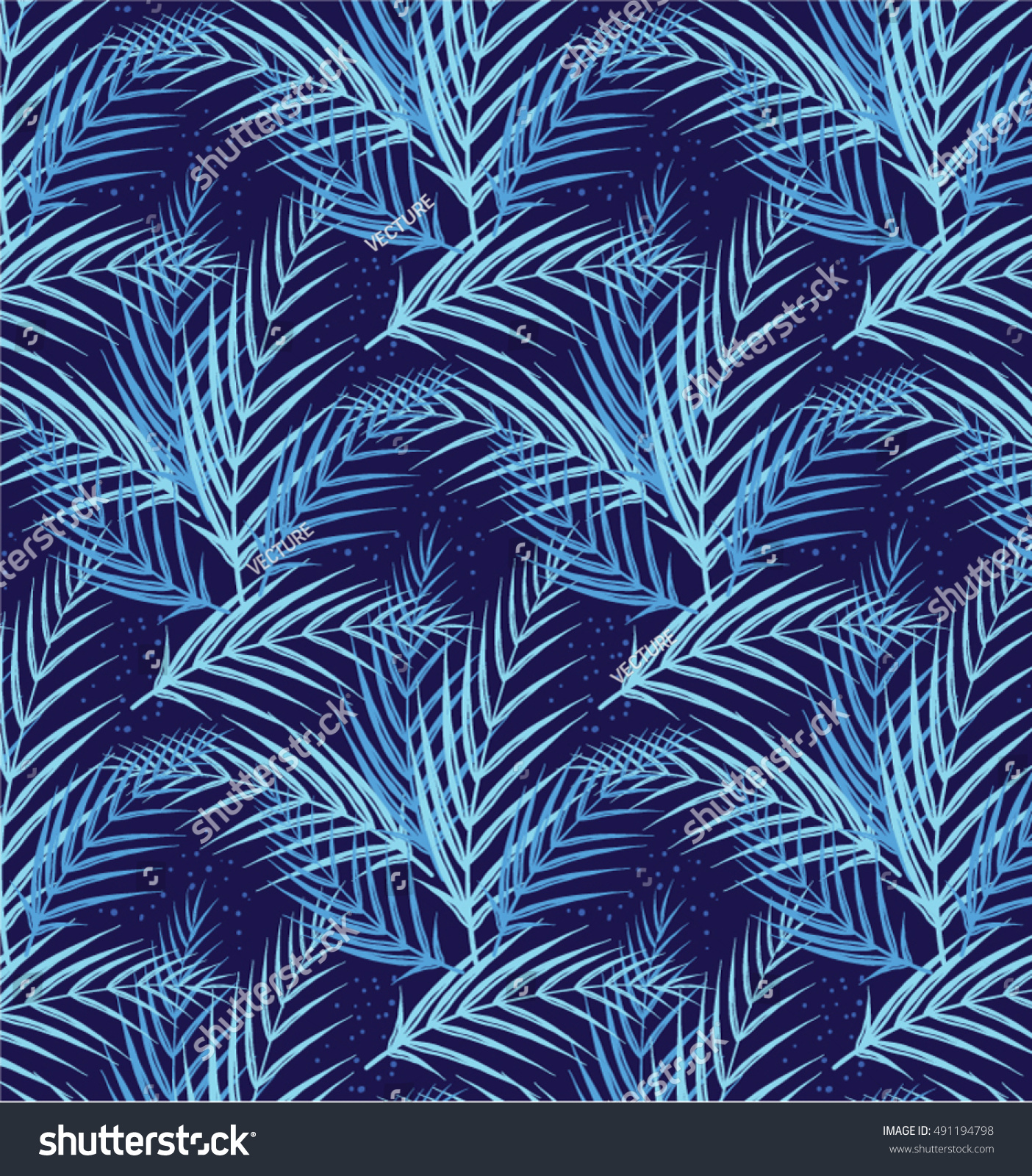 Trendy Dark Tropical Palm Leaves Texture Stock Vector Royalty Free