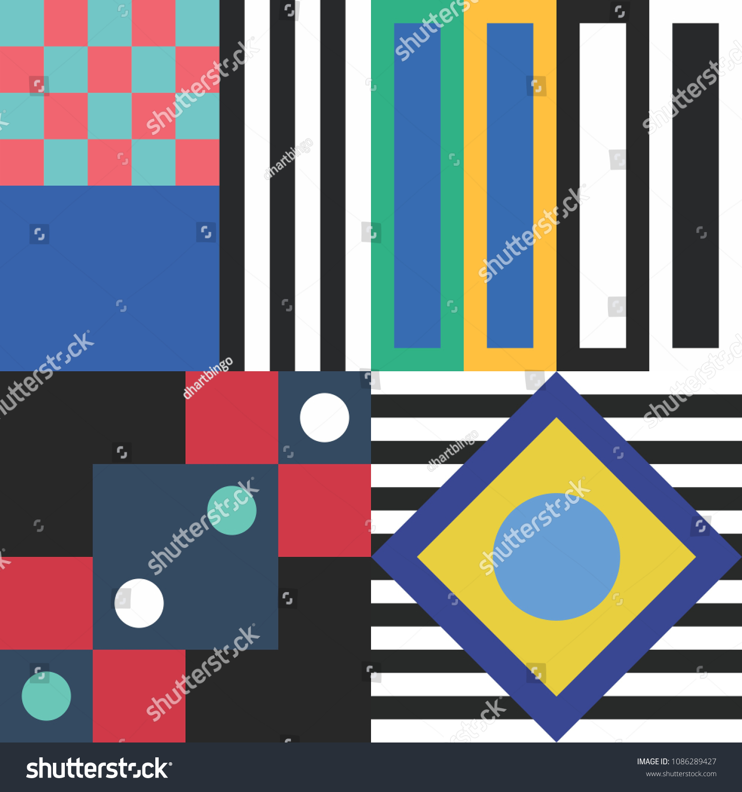 Trendy Geometric Elements Memphis Greeting Cards Design Retro Style Texture Trendy Geometric Elements Memphis Greeting Cards Design Retro Style Texture