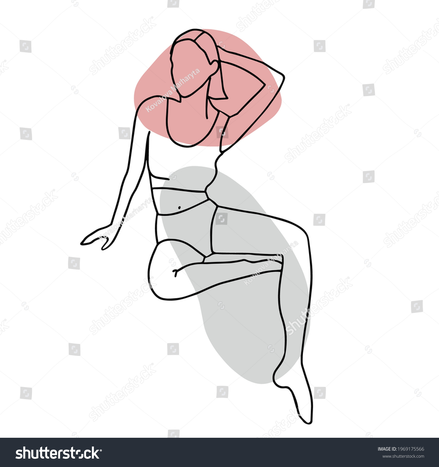 Trendy Line Art Woman Body Minimalistic Stock Vector Royalty Free 1969175566 Shutterstock