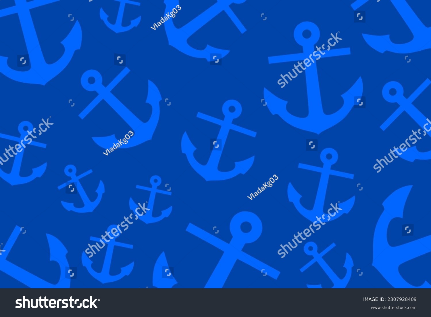 SVG of Trendy pattern with an anchor. A bunch of blue anchors scattered randomly on a pastel blue background svg