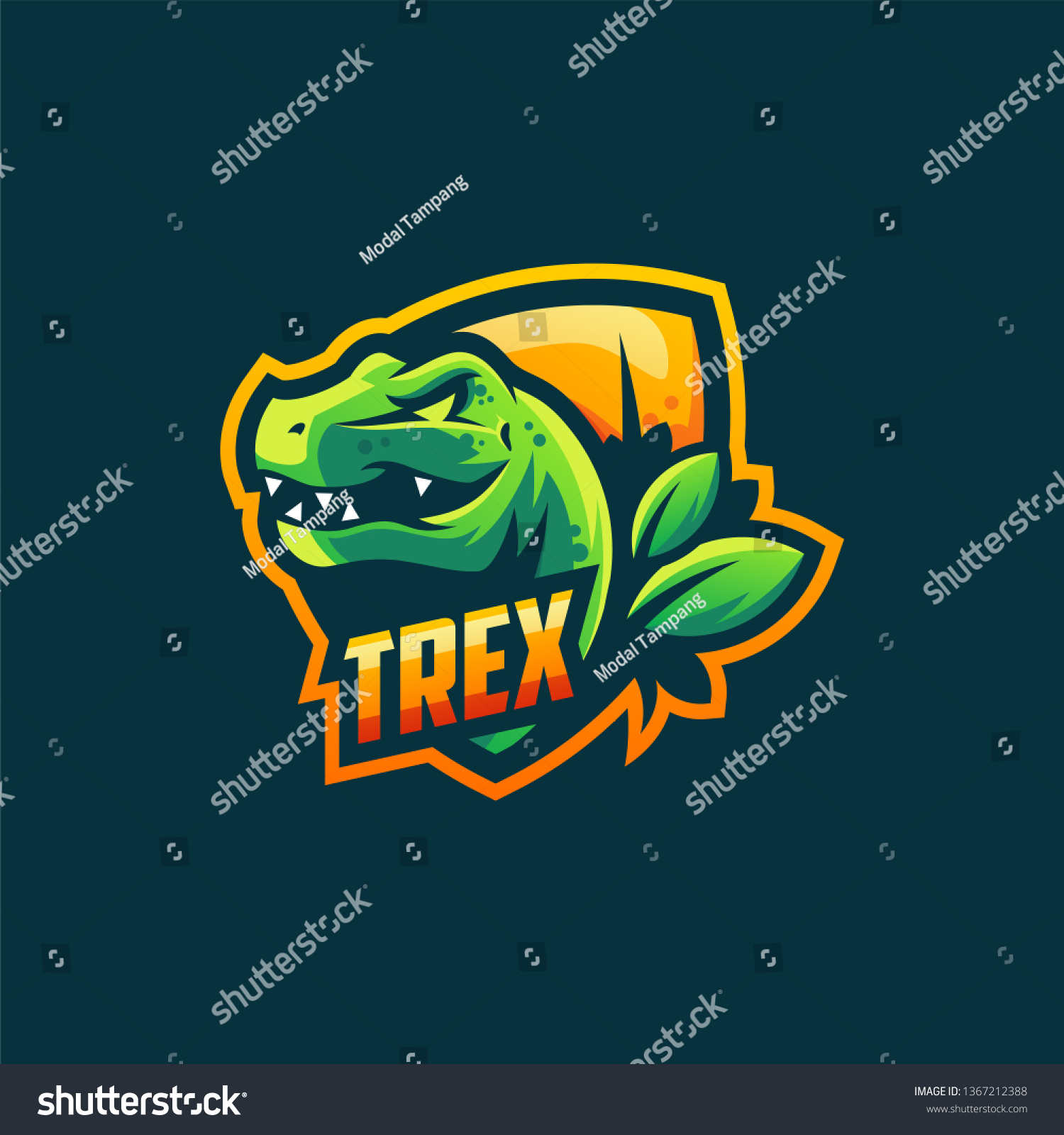 Trex Logo Design Vector Illustration Template Stock Vector (Royalty ...