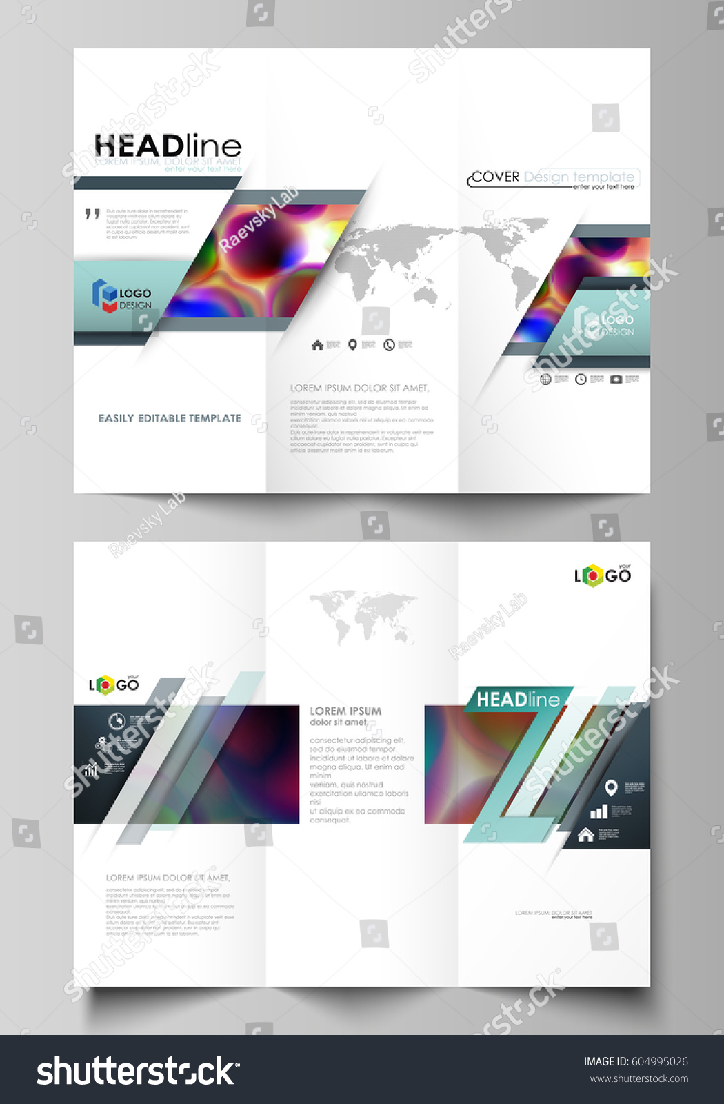 trifold brochure business templates on both stock vector royalty easy tri fold brochure template