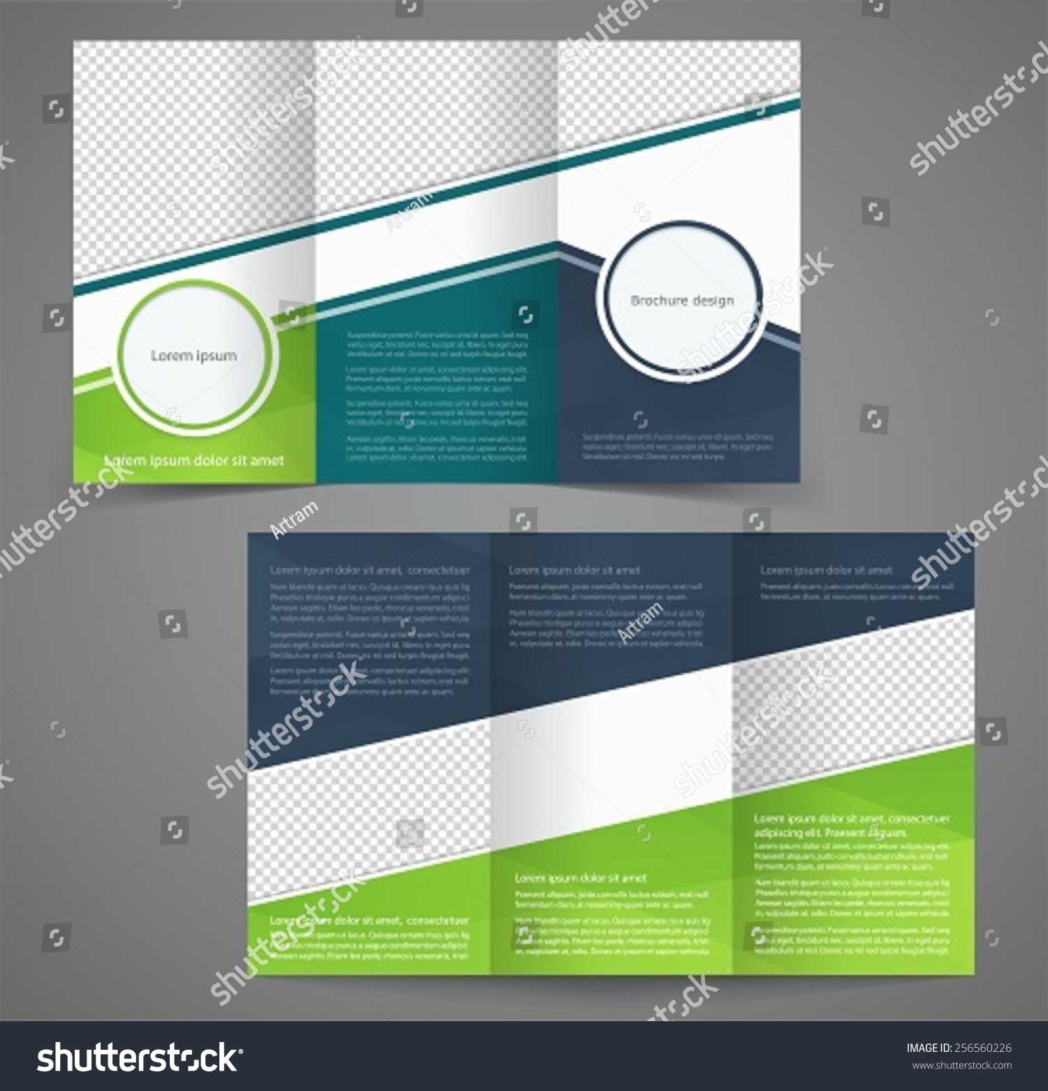 Trifold Business Brochure Template Twosided Template Stock Vector Within One Sided Brochure Template