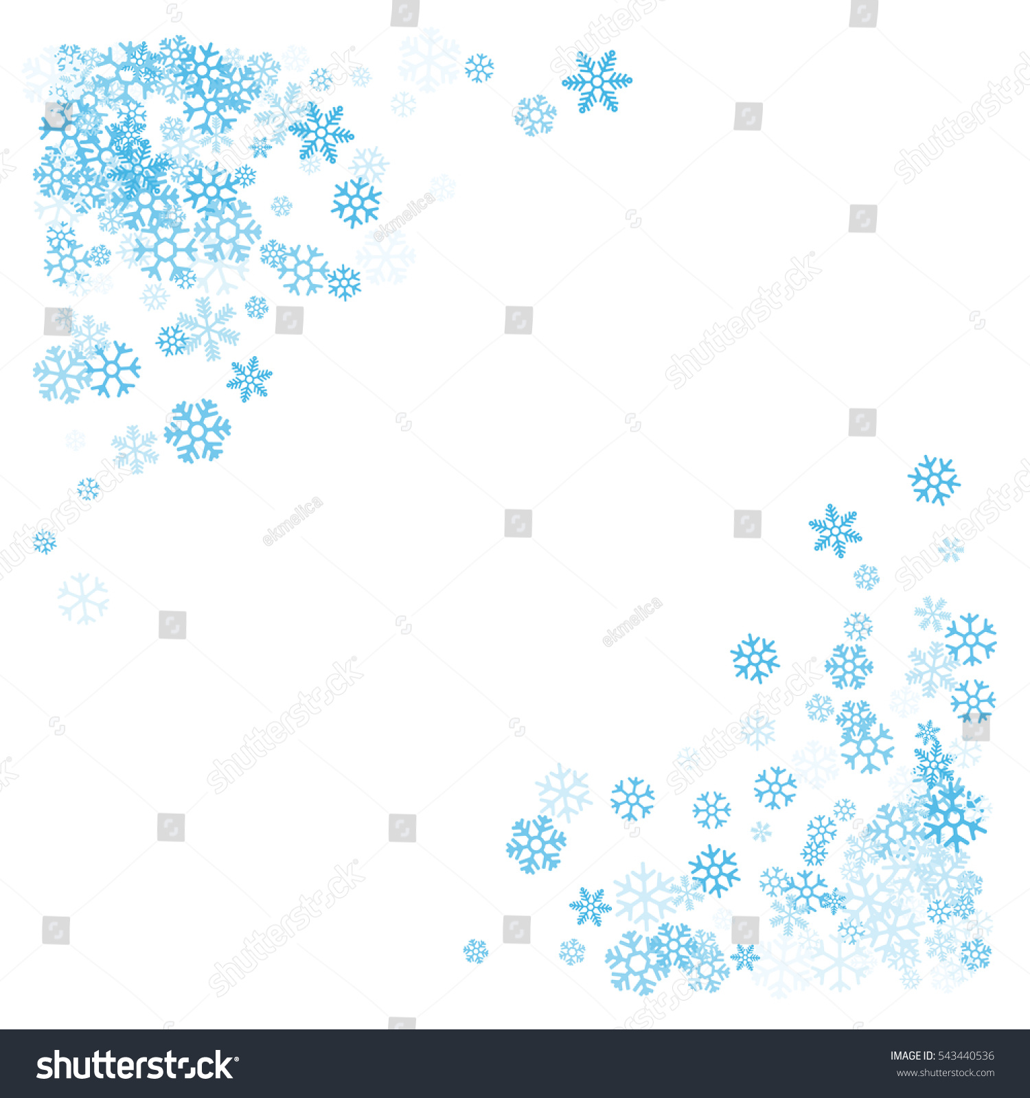 Triangle Corner Frame Border Blue Snowflake Stock Vector (royalty Free 