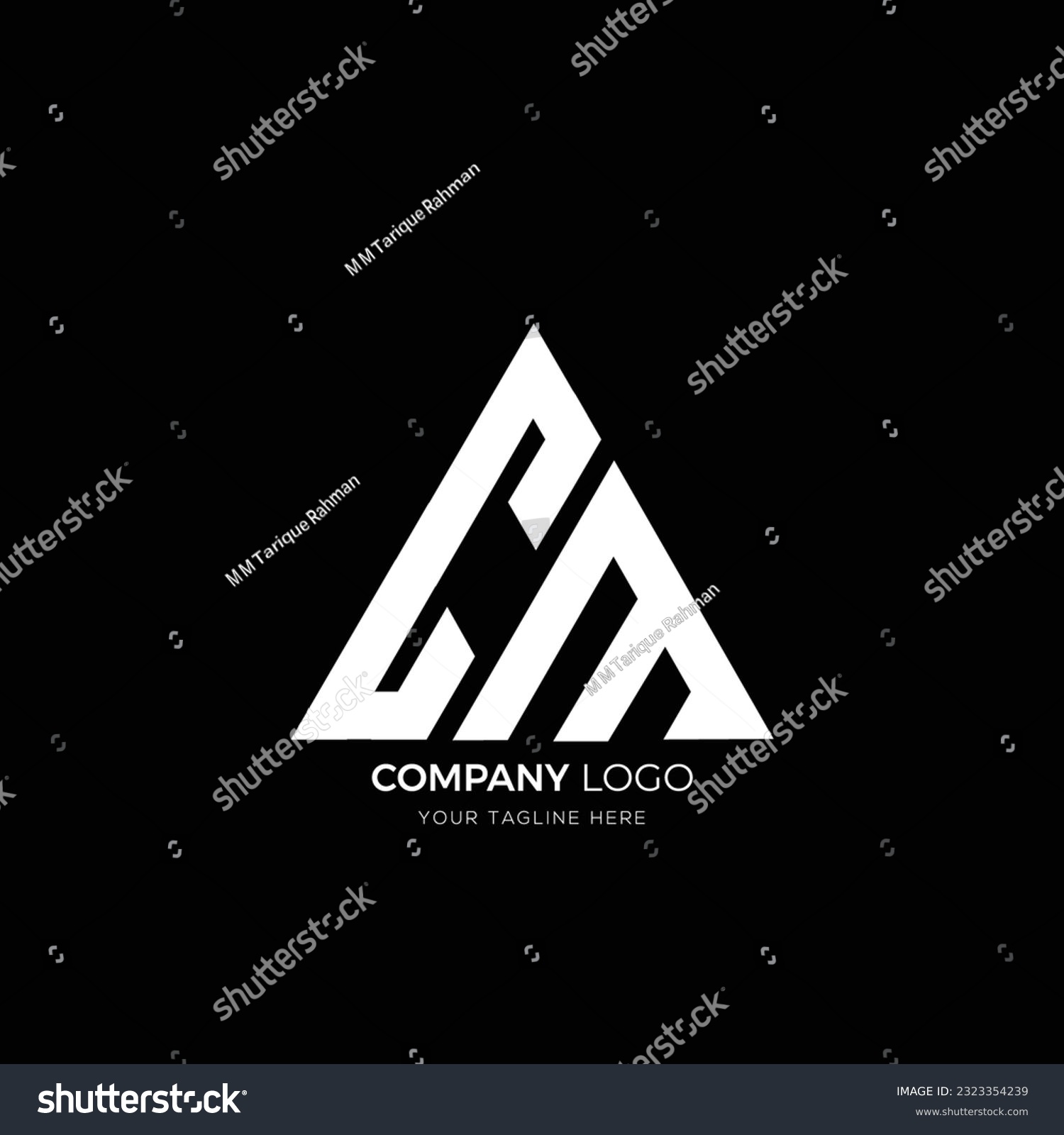 SVG of triangle letter C M creative monogram logo svg