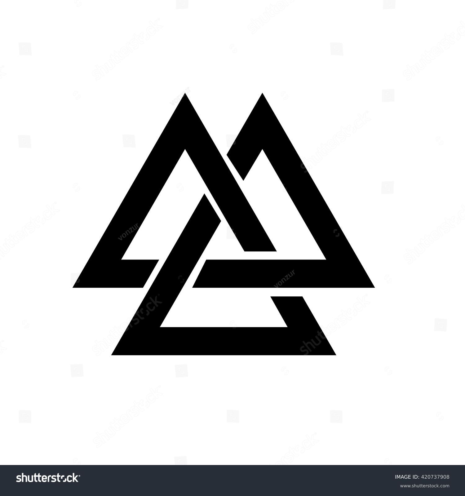 Triangle Logo Valknut Viking Age Symbol Stock Vector ...