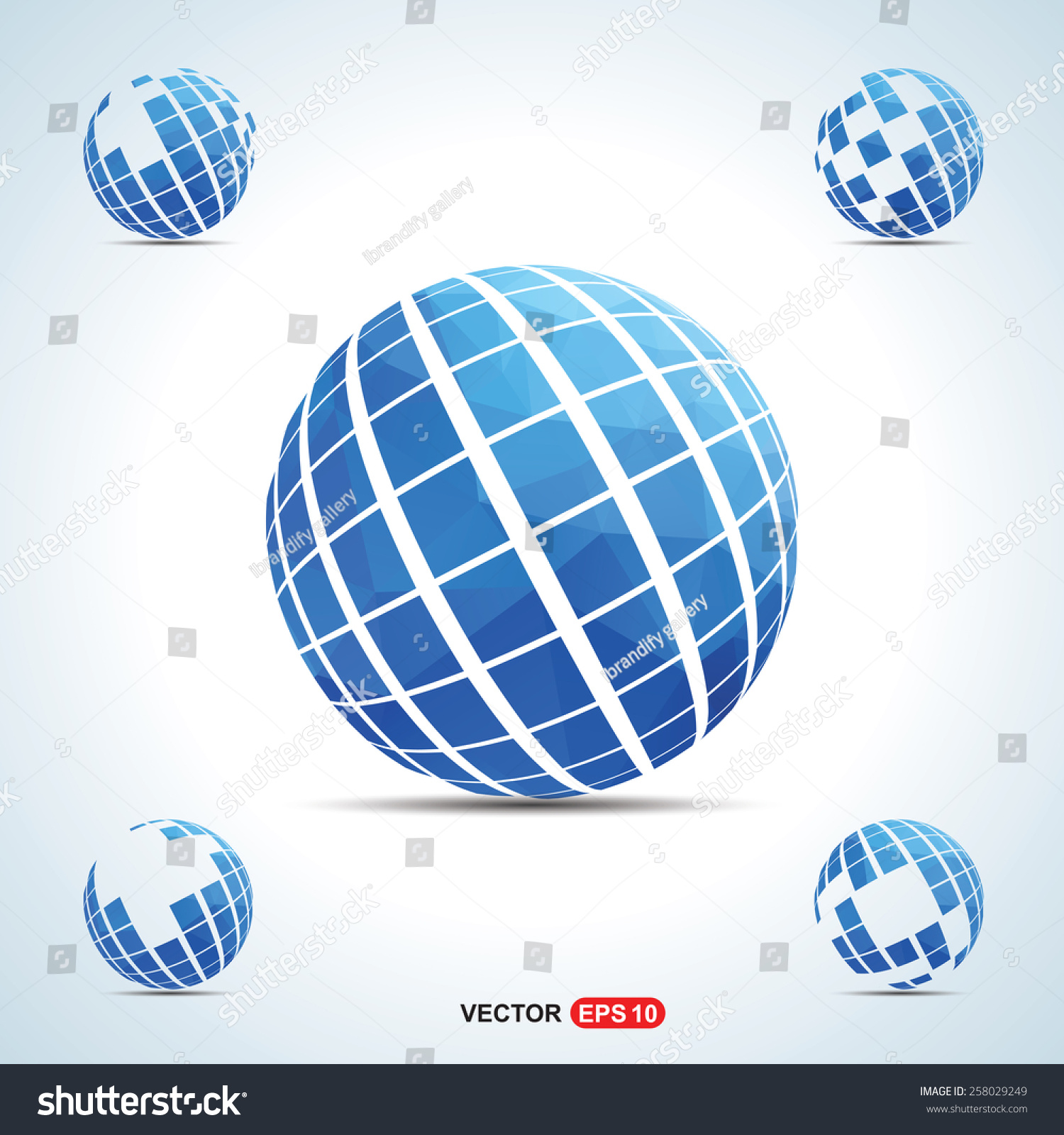 Triangle Shape Creative Globe Logo Blue Stock Vector 258029249 ...