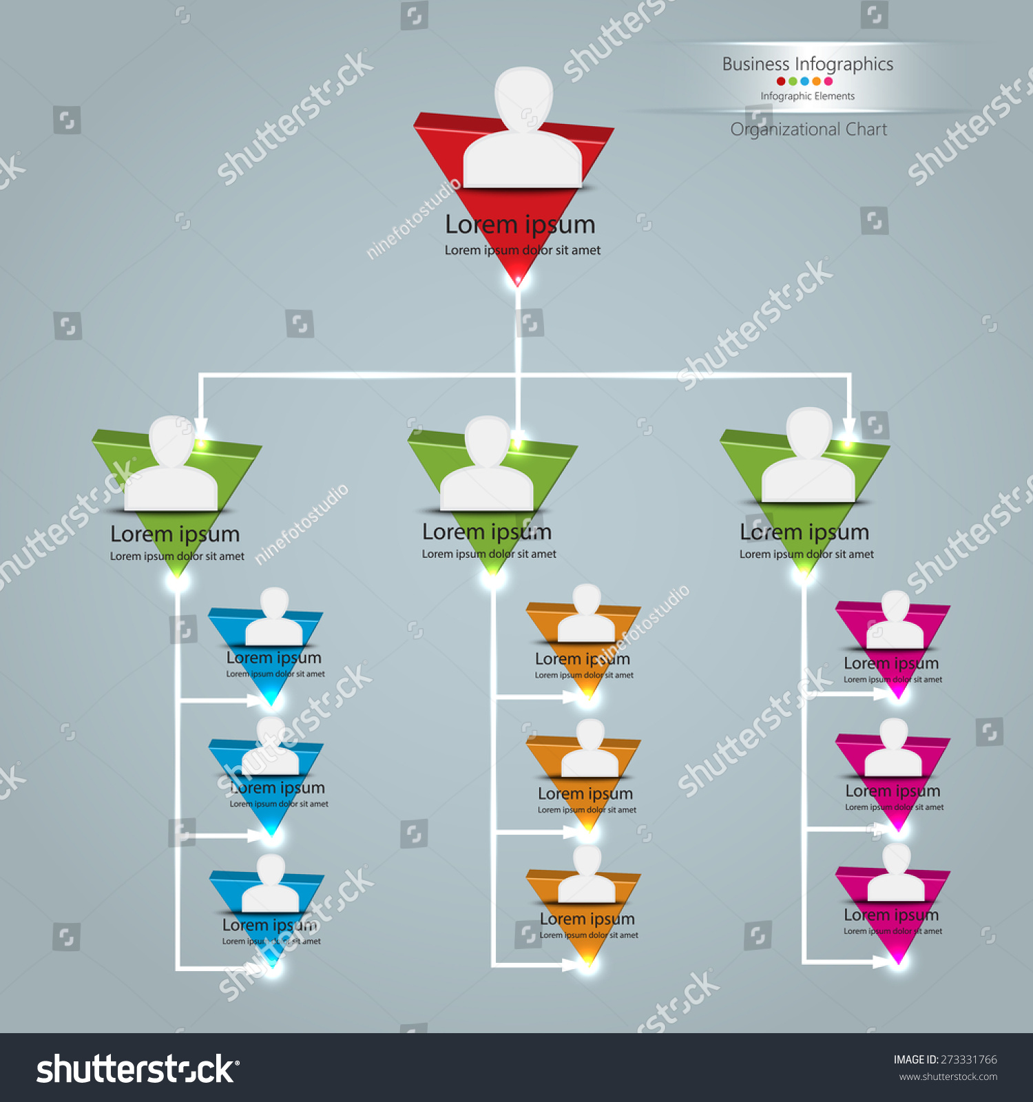 Triangular Prism 3d Organizational Chart Human Stock Vector 273331766 ...