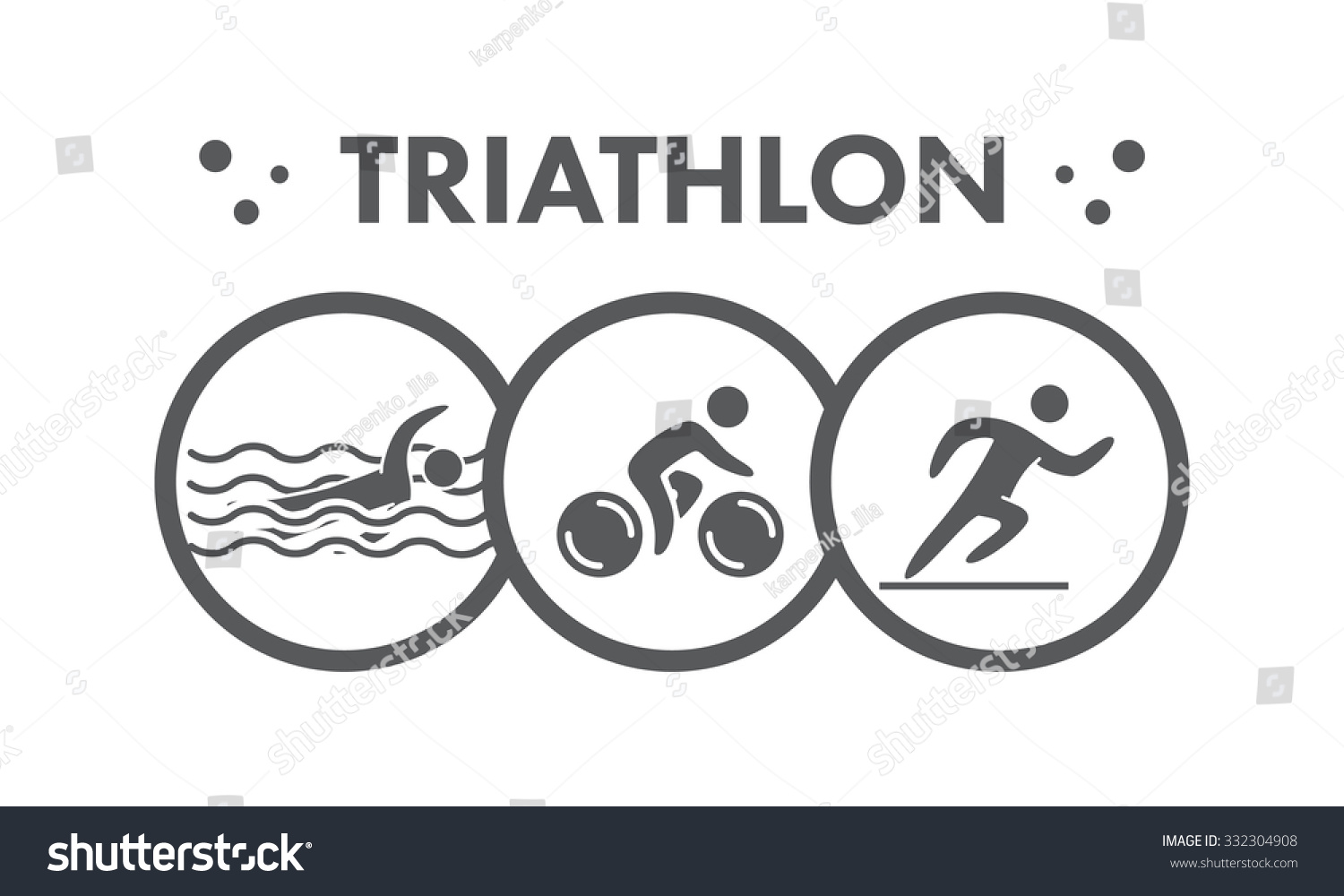 Triathlon Logo And Icon. Swimming, Cycling, Running Symbols ...