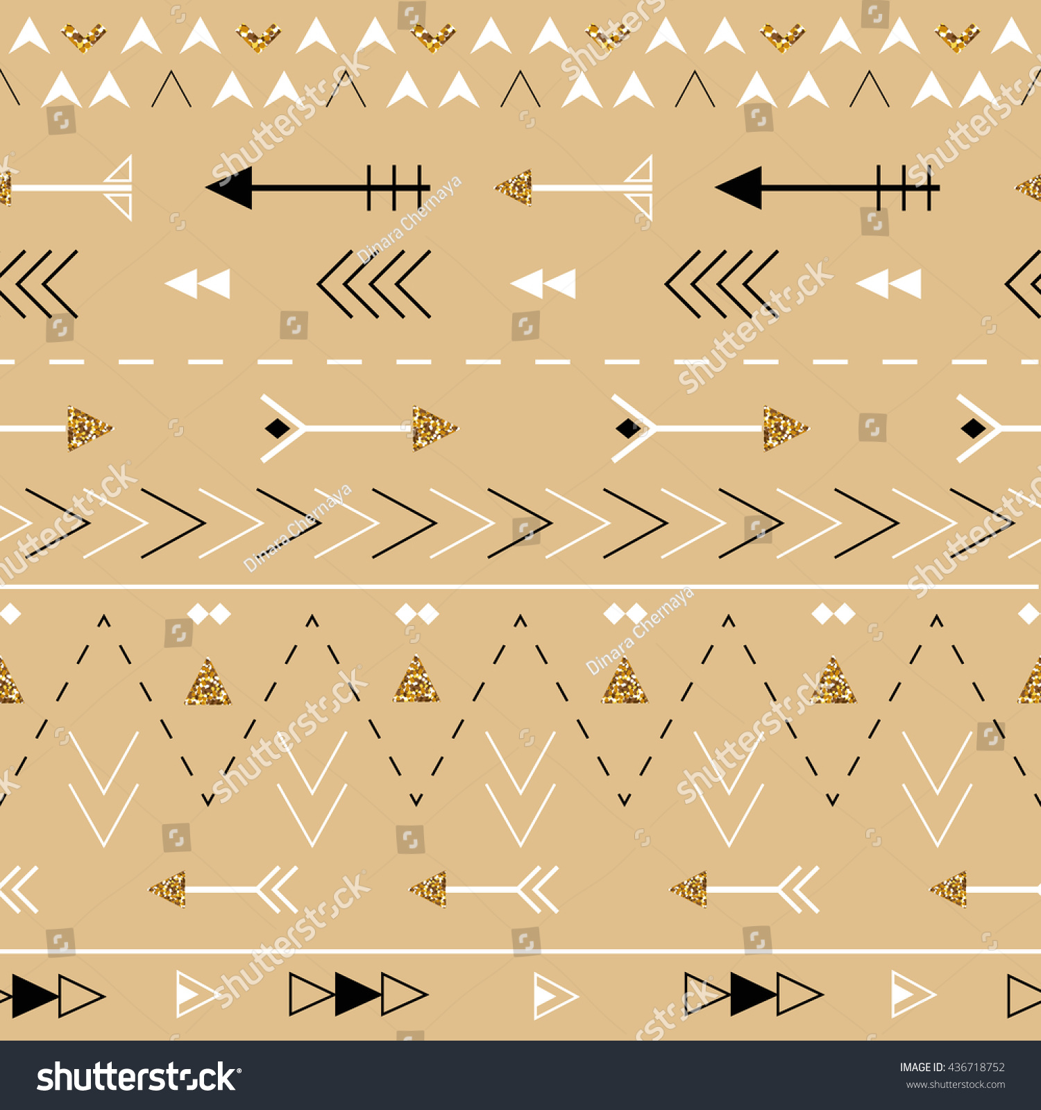 Tribal Arrows Boho Seamless Pattern Ethnic Stock Vector Royalty Free 436718752 7890