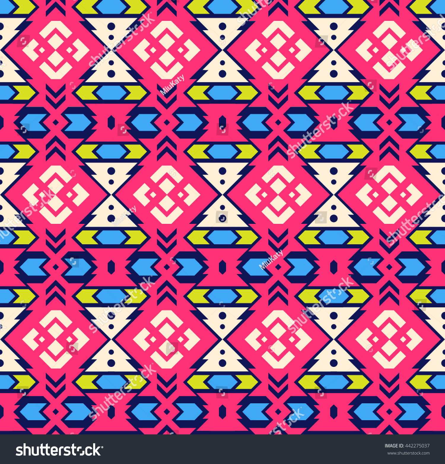 Tribal Art Bohemian Print Mexican Geometric Stock Vector 442275037 ...