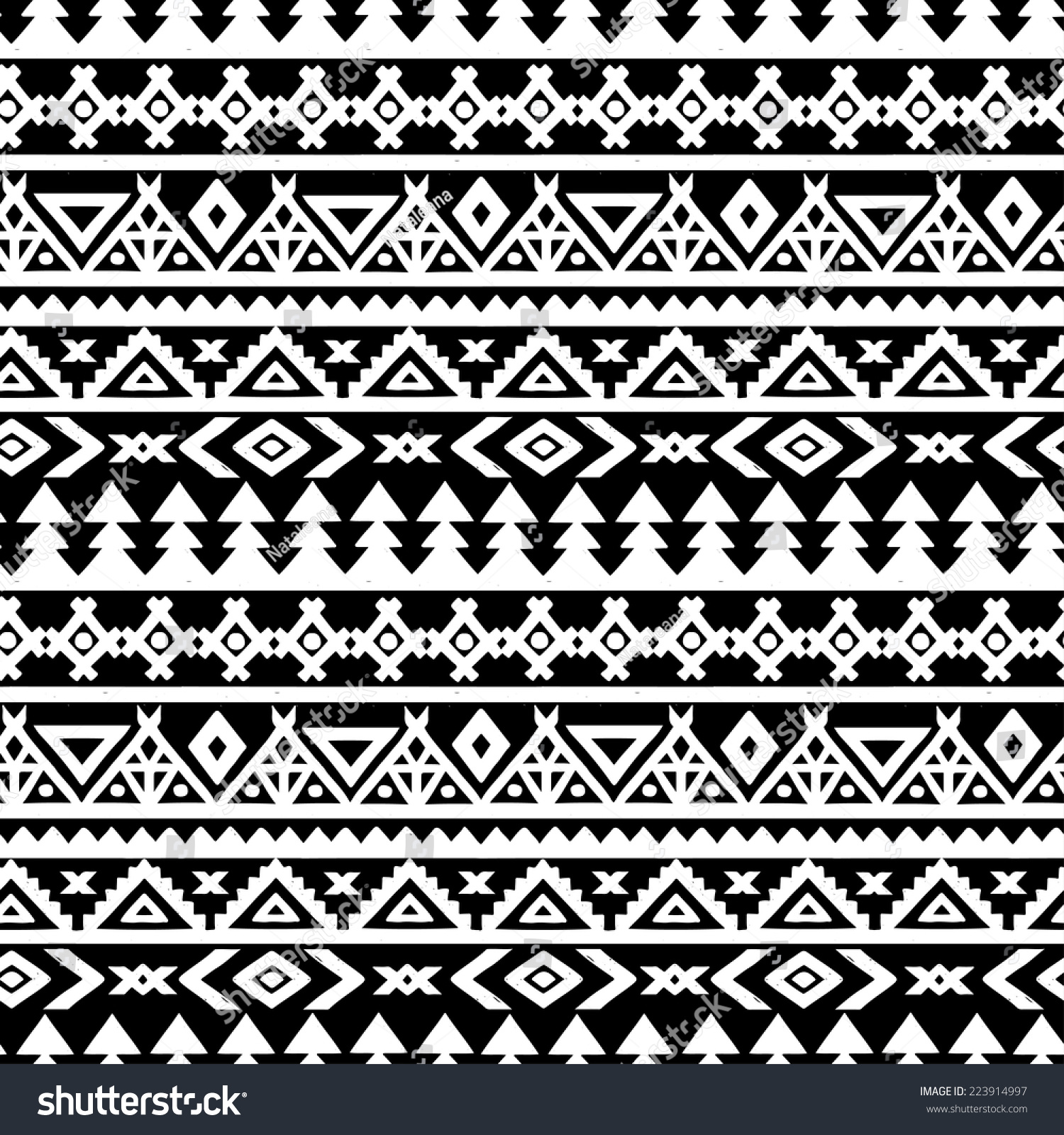 Tribal Art Ethnic Seamless Pattern Folk Stock Vector (Royalty Free ...