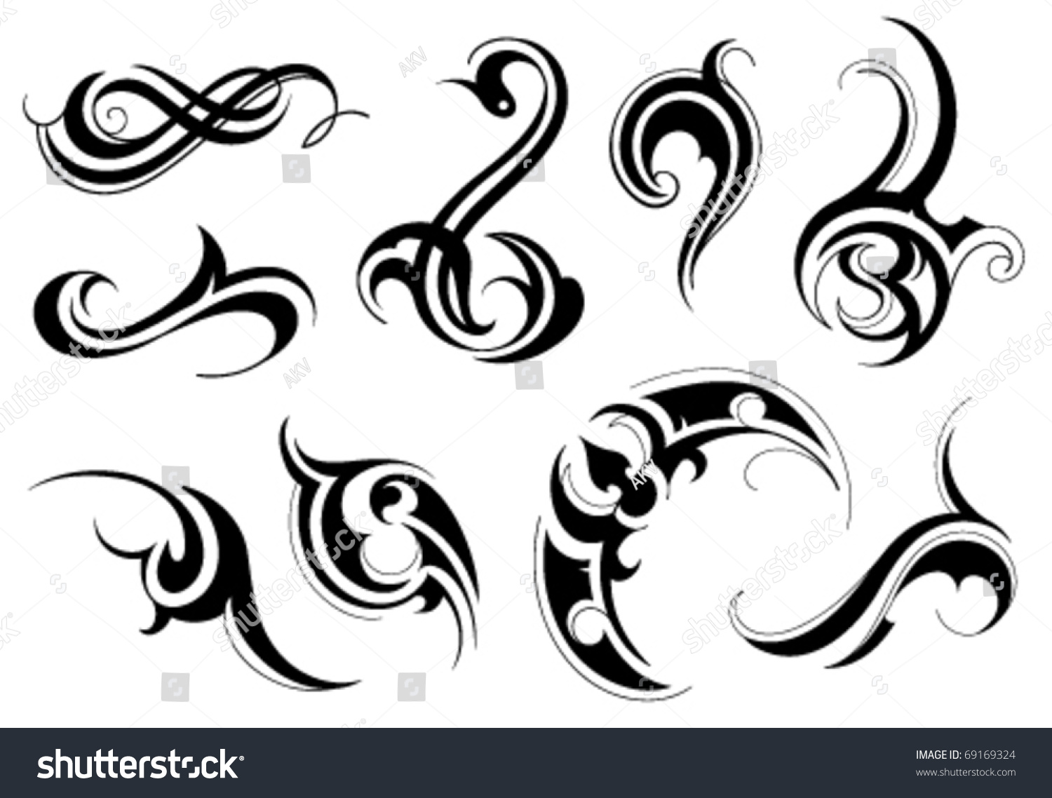 Clip Art Tribal Clip Art tribal art illustration set tattoo design stock vector 69169324 and clip elements