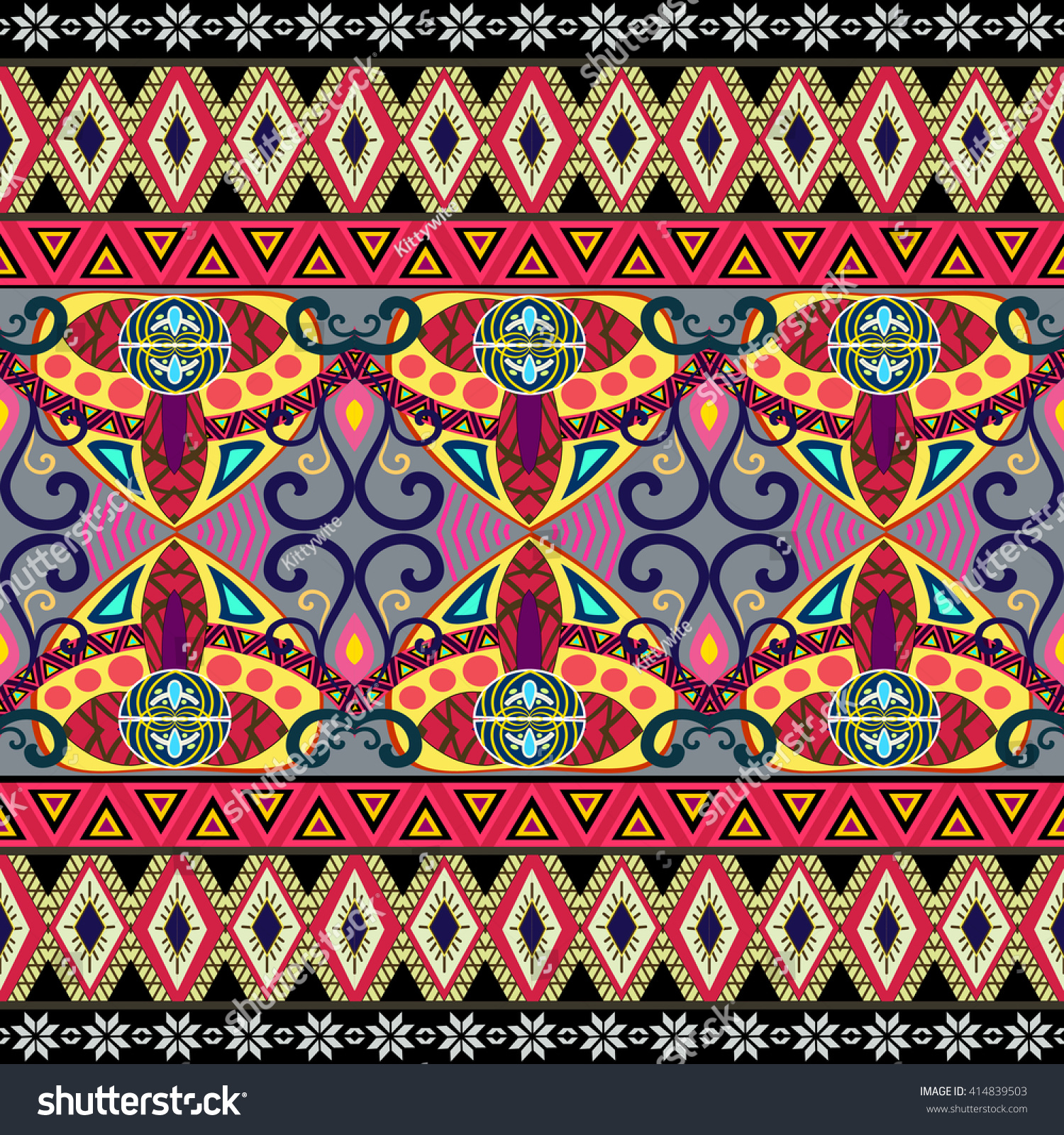 Tribal Art Seamless Pattern Ethnic Geometric Stock Vector (Royalty Free ...