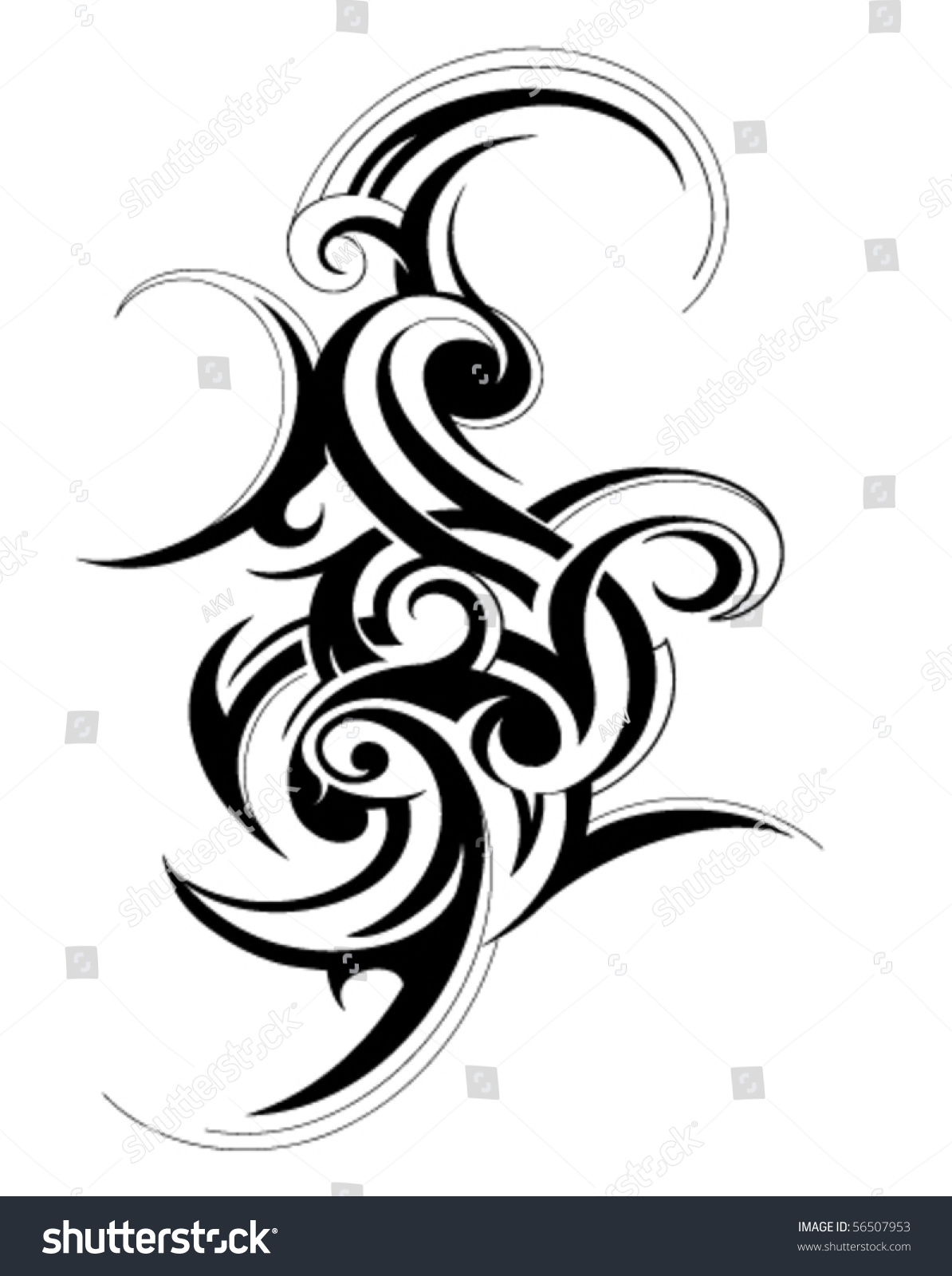 Tribal Art Shape Stock Vector Illustration 56507953 : Shutterstock