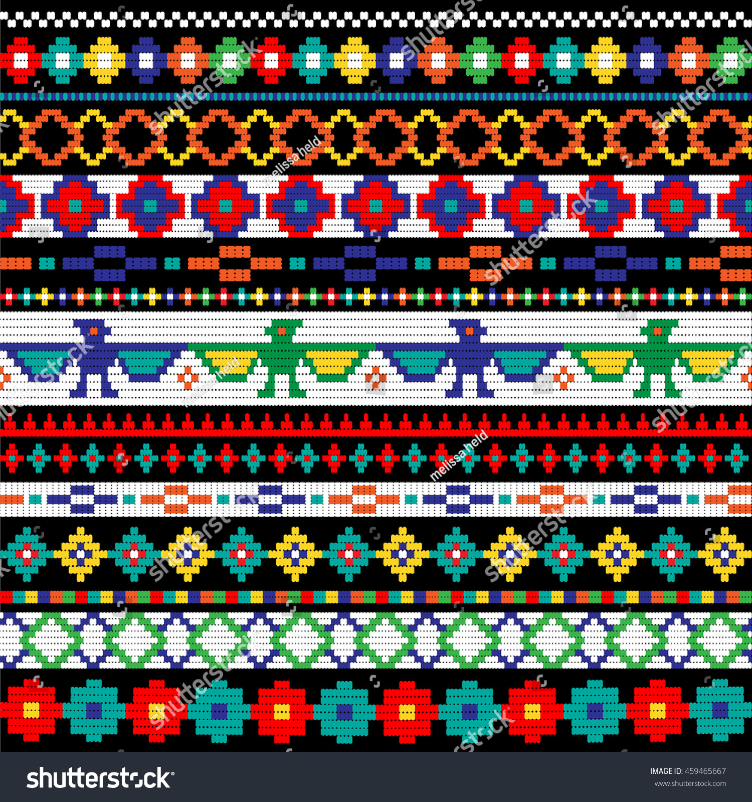 Tribal Bead Borders Stock Vector 459465667 Shutterstock