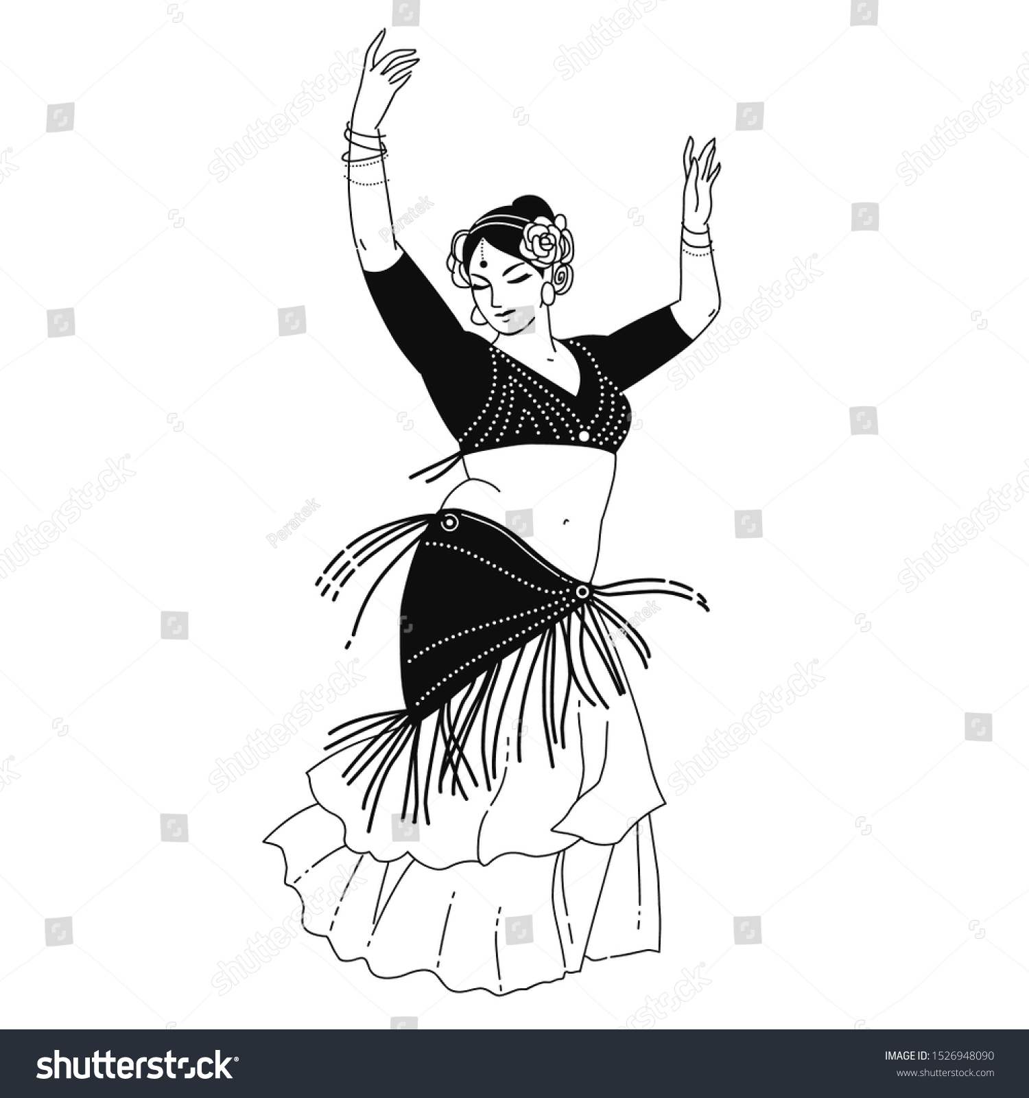 Tribal Dancer Motion Vector Hand Drawn Stock Vector (Royalty Free ...