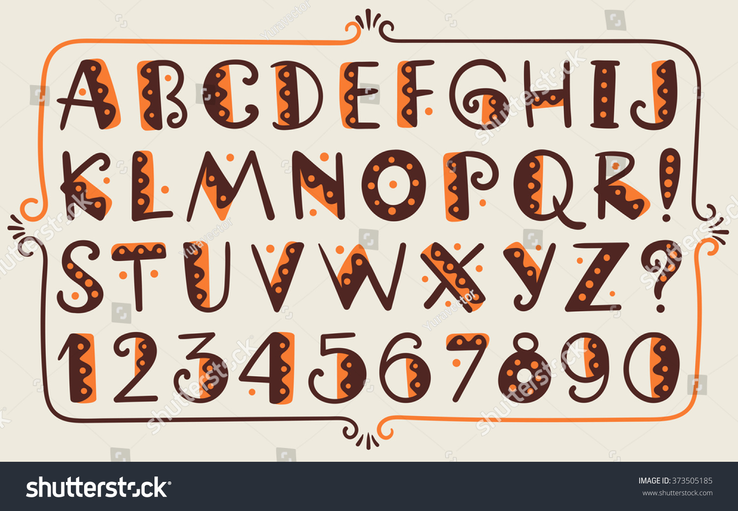 Tribal Ethnic Bright Vector Alphabet Number Stock Vector 373505185 ...