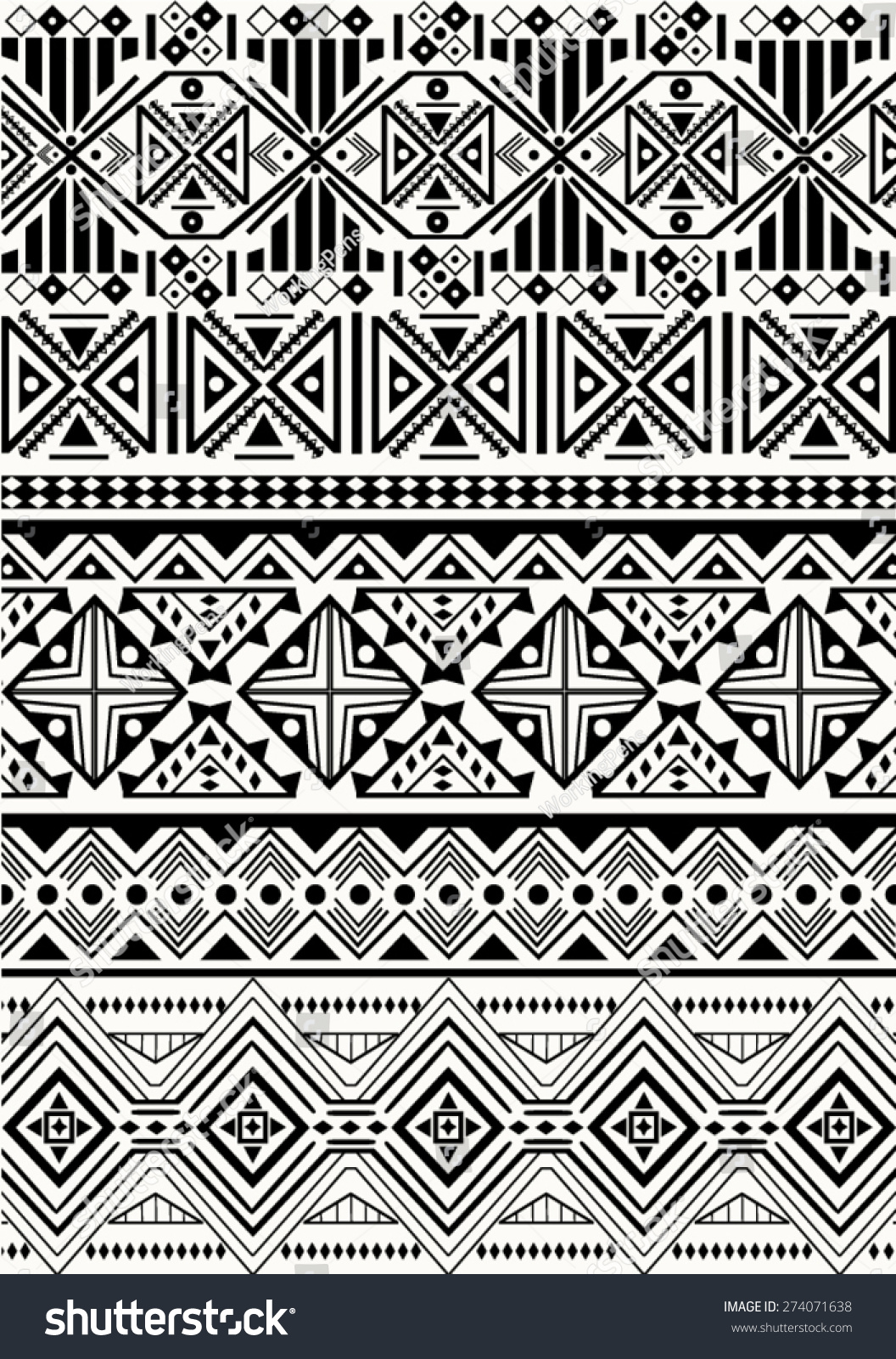 Tribalethnic Patternbackground Geometric Elements Vector Stock Vector ...