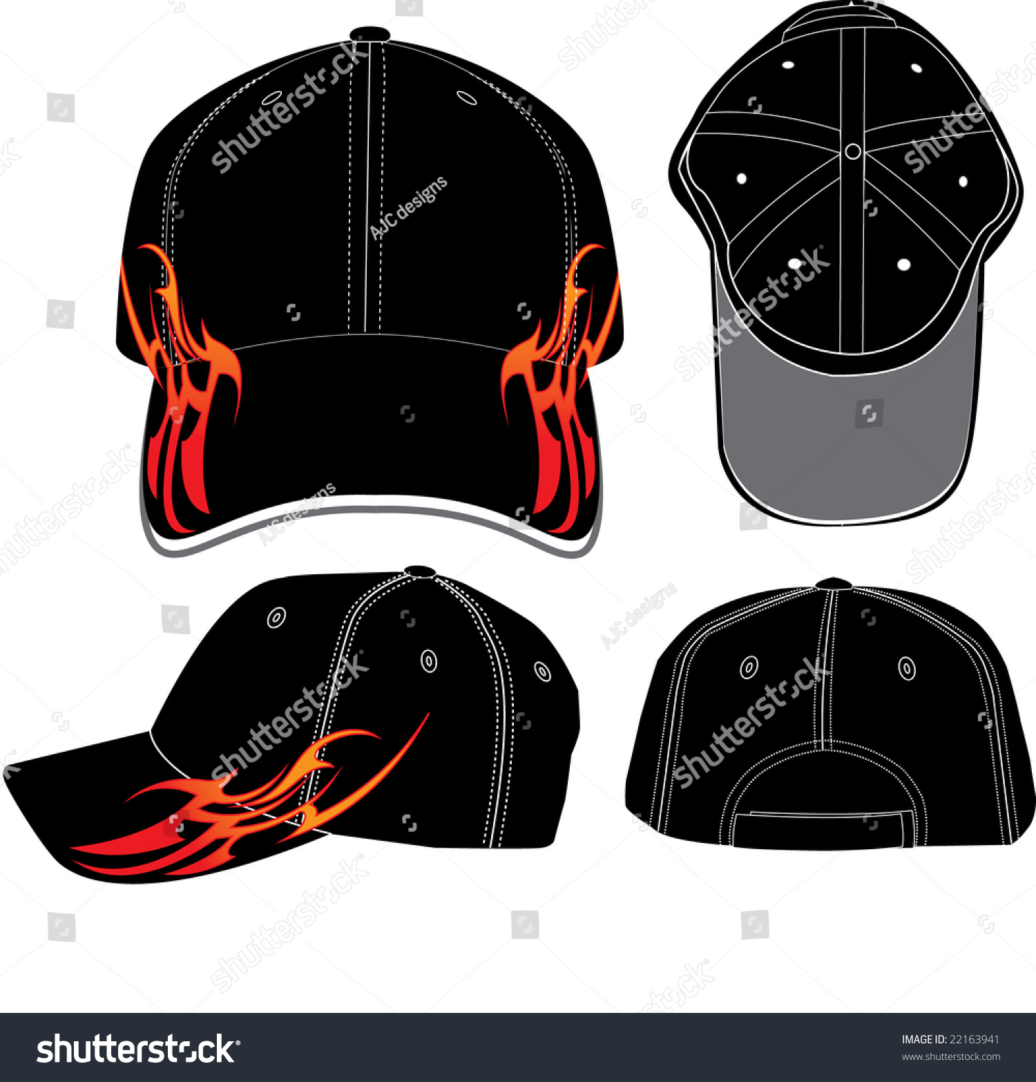 flame baseball cap