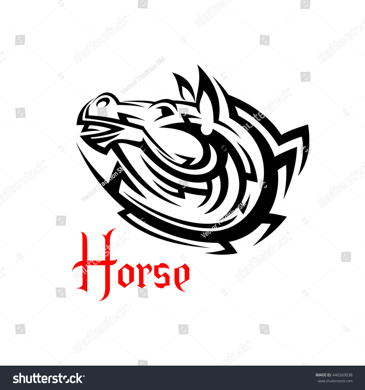 tribal horse head tattoo design element stock vector 440369038 tribal horse head tattoo design element stock vector 440369038