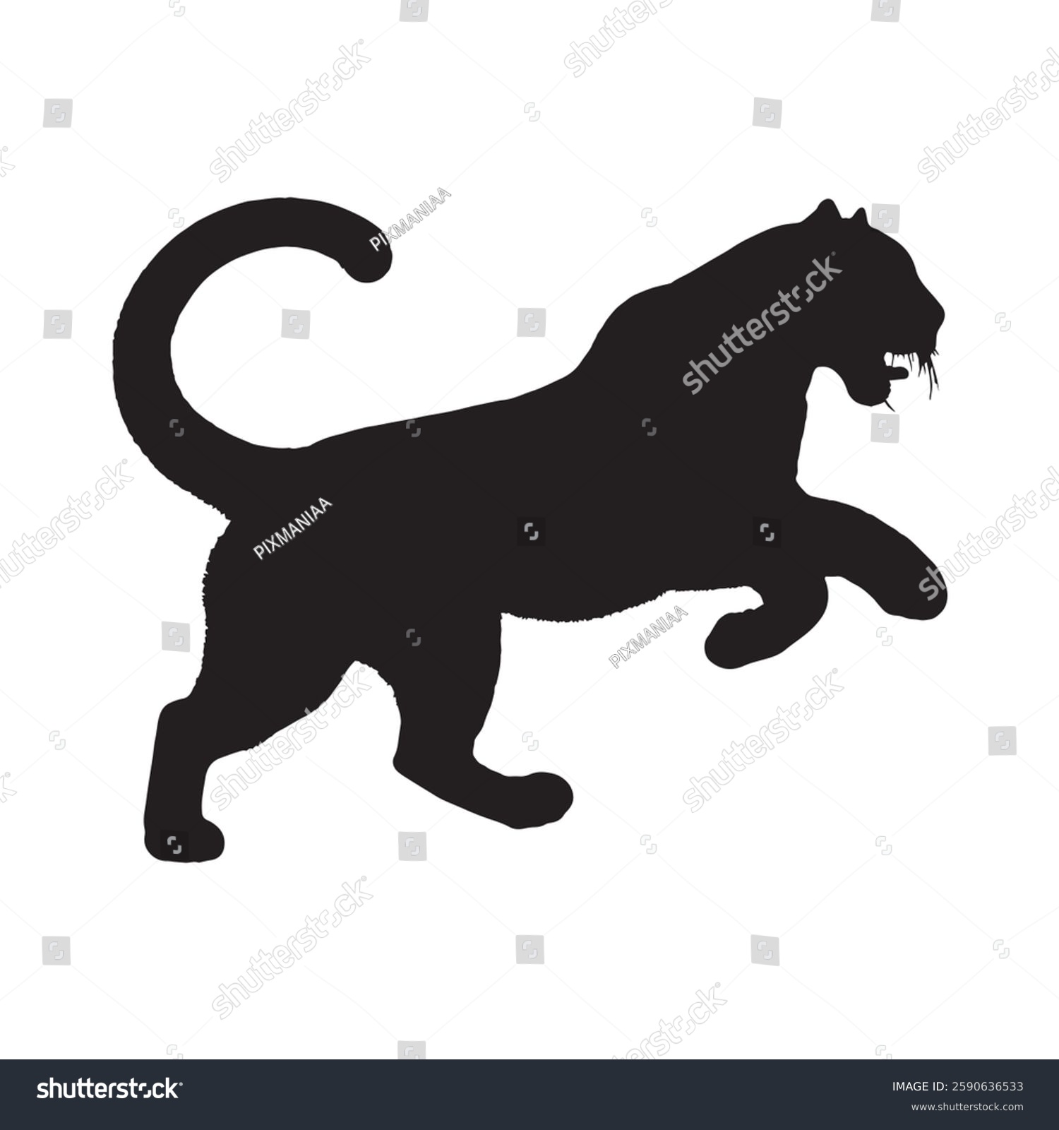 recommend clip art: Tribal-Inspired Running Leopard Silhouette for Artistic and Cultural Themes - Leopard Vector - Leopard Icon

