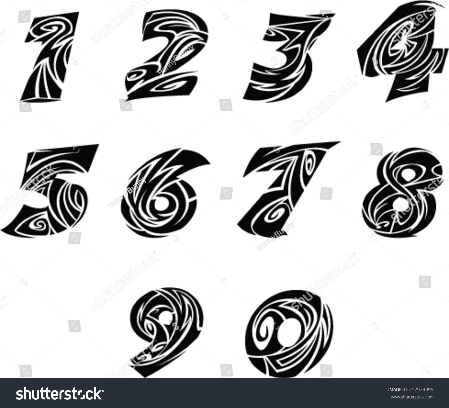 tribal tattoo numbers