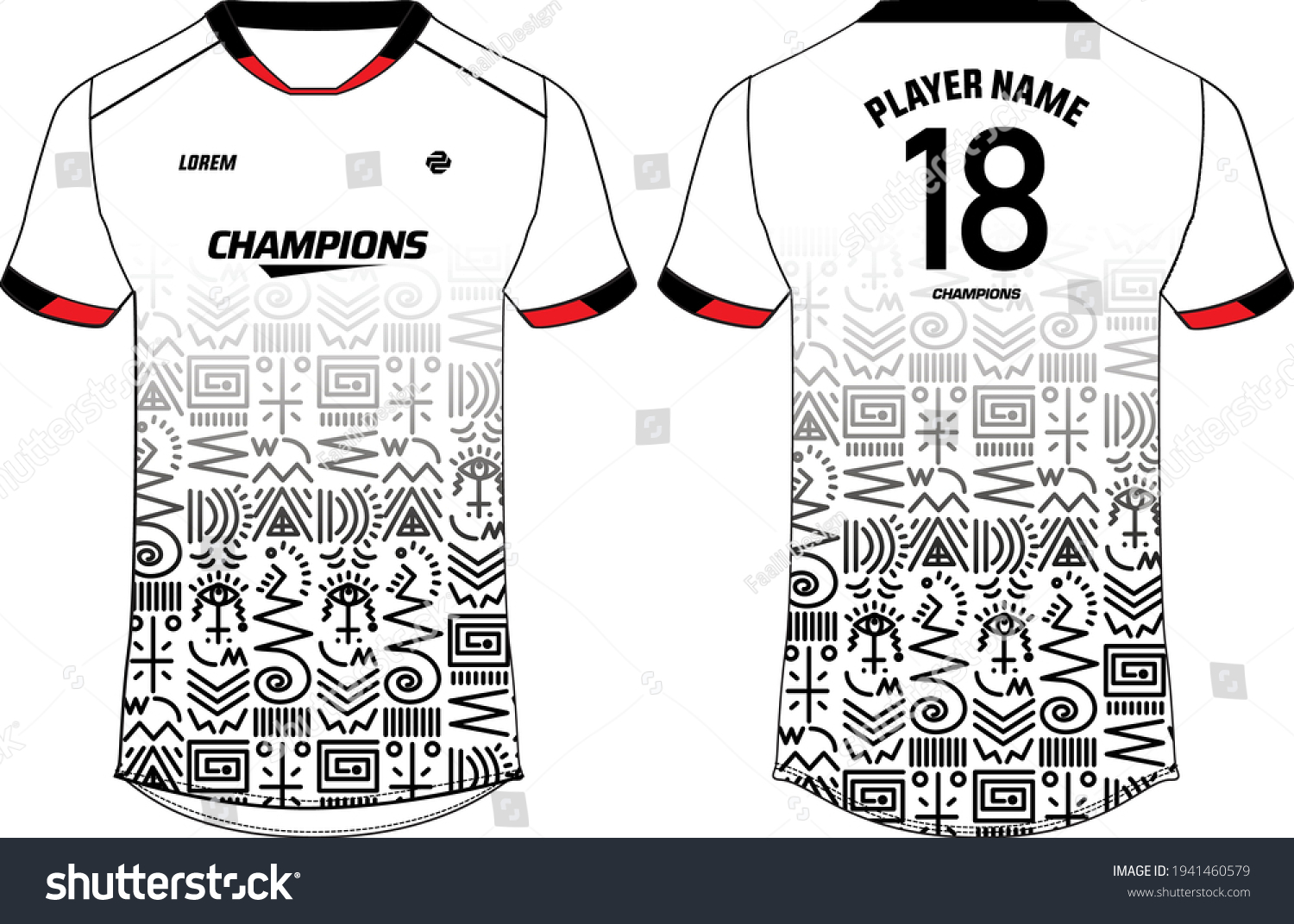 Tribal Pattern Sports Tshirt Jersey Design Stock Vector (royalty Free 