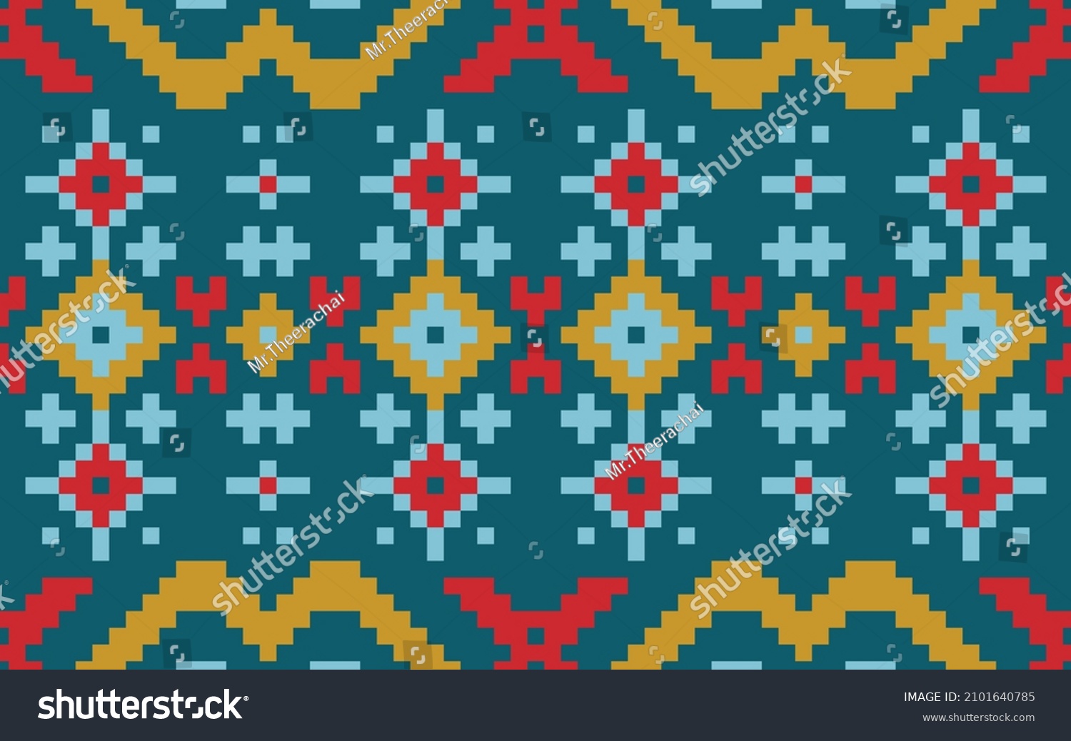 Tribal Pixel Pattern Wallpaper Wrapping Batik Stock Vector (Royalty ...