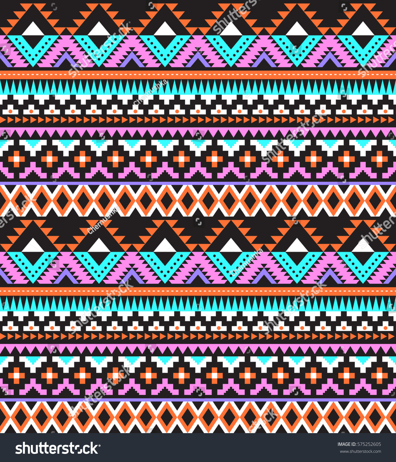 Tribal Seamless Colorful Geometric Pattern Ethnic Stock Vector ...