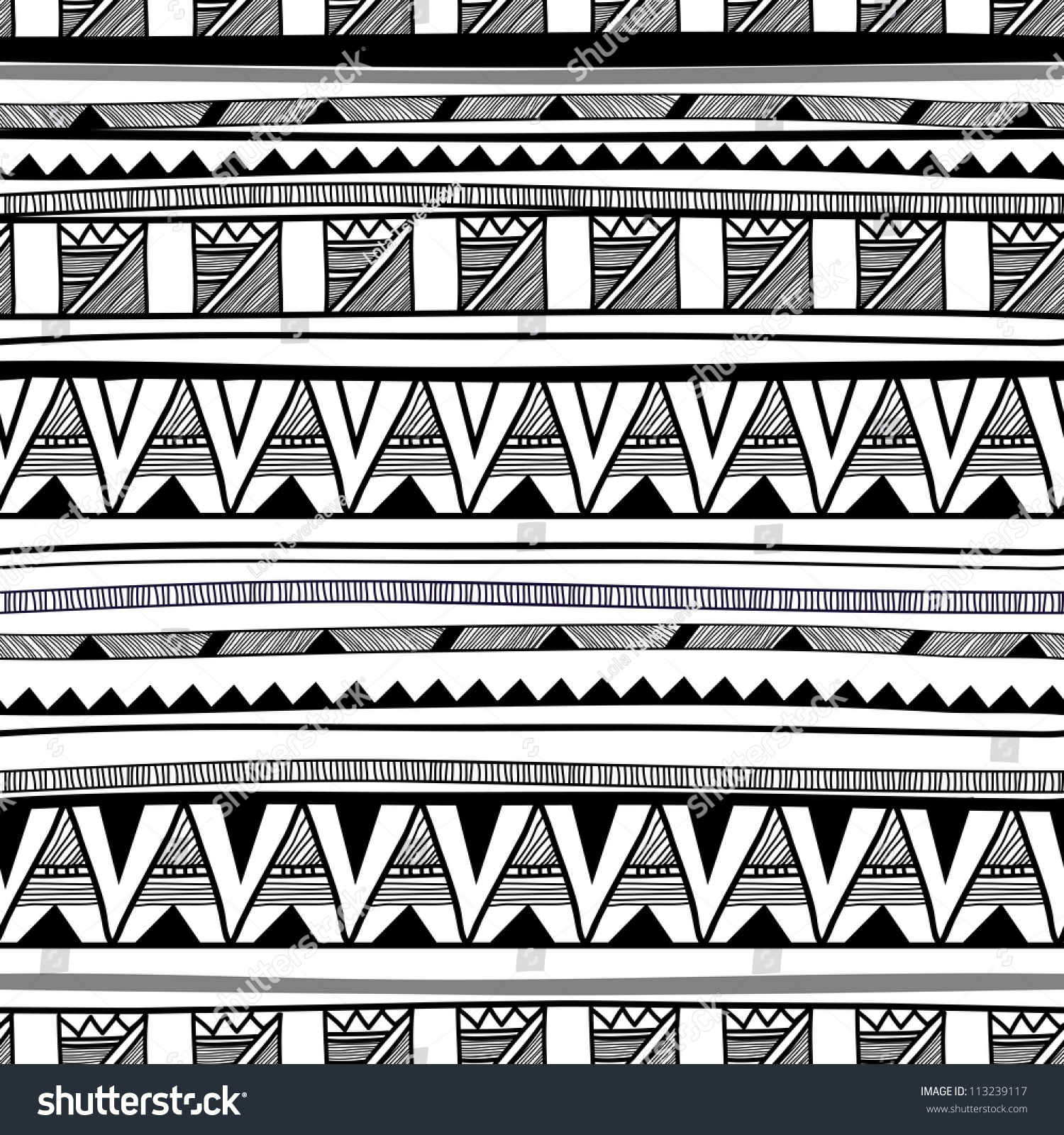 Tribal Seamless Pattern Stock Vector Illustration 113239117 : Shutterstock