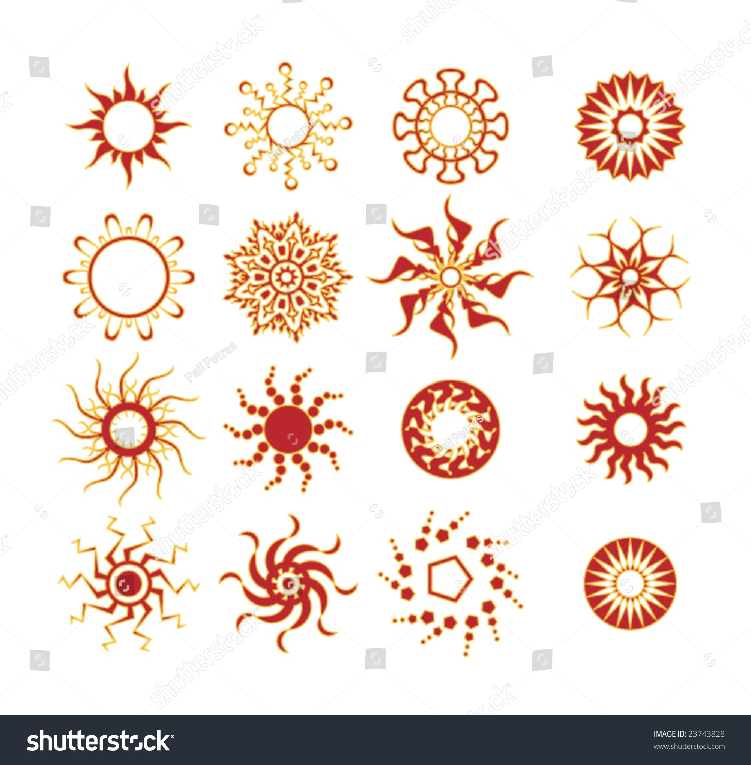 Tribal Sun Silhouettes Stock Vector Illustration 23743828 : Shutterstock