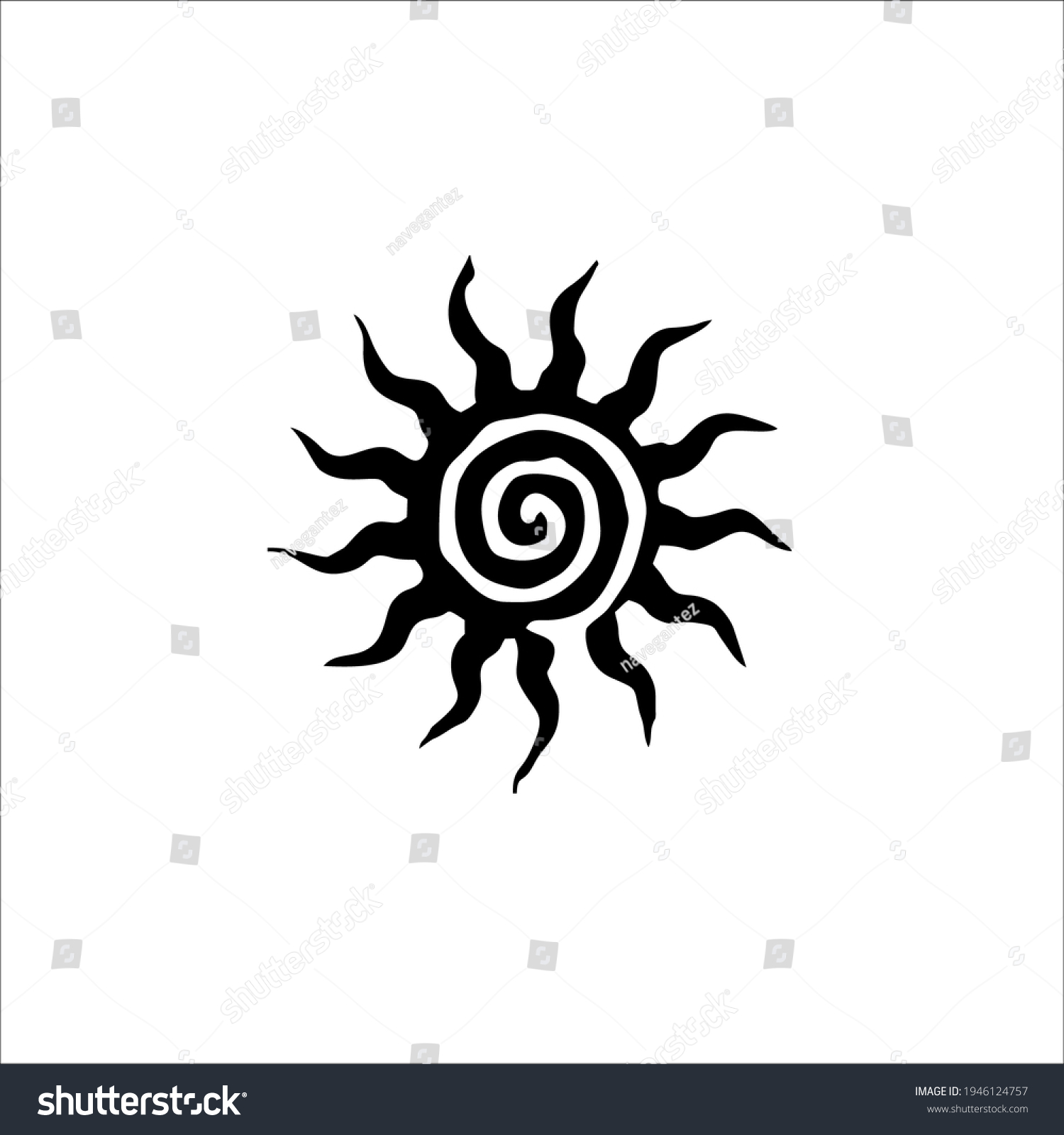 Tribal Sun Symbol Logo Tattoo Design Stock Vector (Royalty Free ...