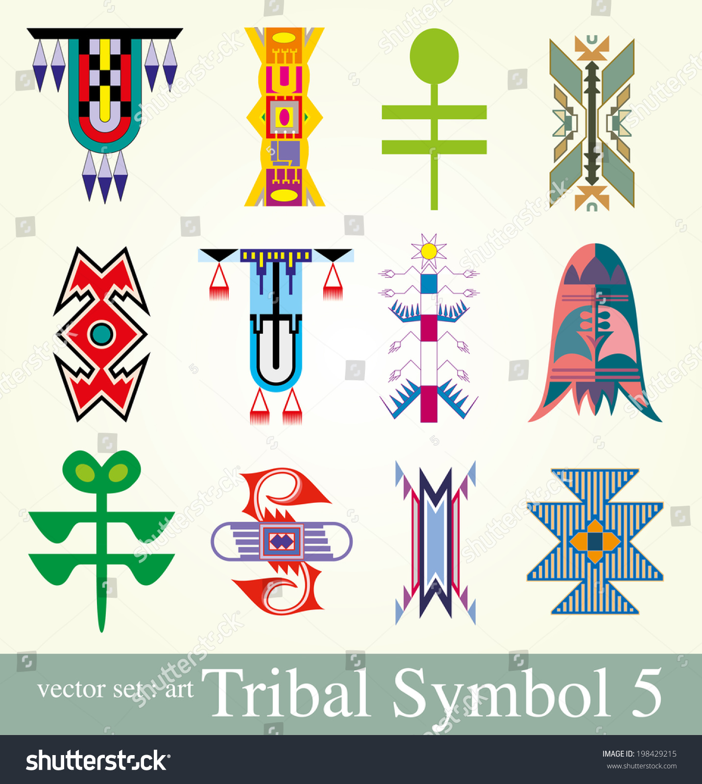 Tribal Symbol. Set Of Tribal Symbol Art Stock Vector Illustration ...