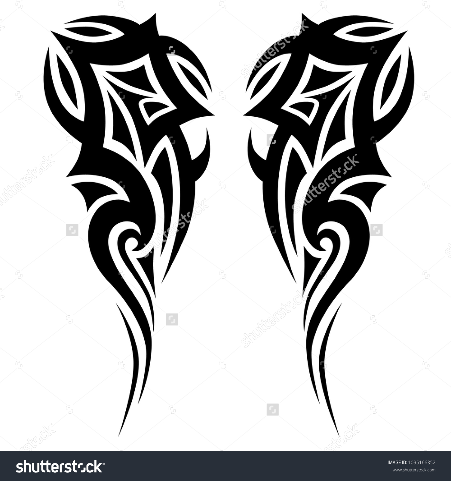 Tribal Symmetric Pattern Elements Tattoo Men Stock Vector (Royalty Free ...