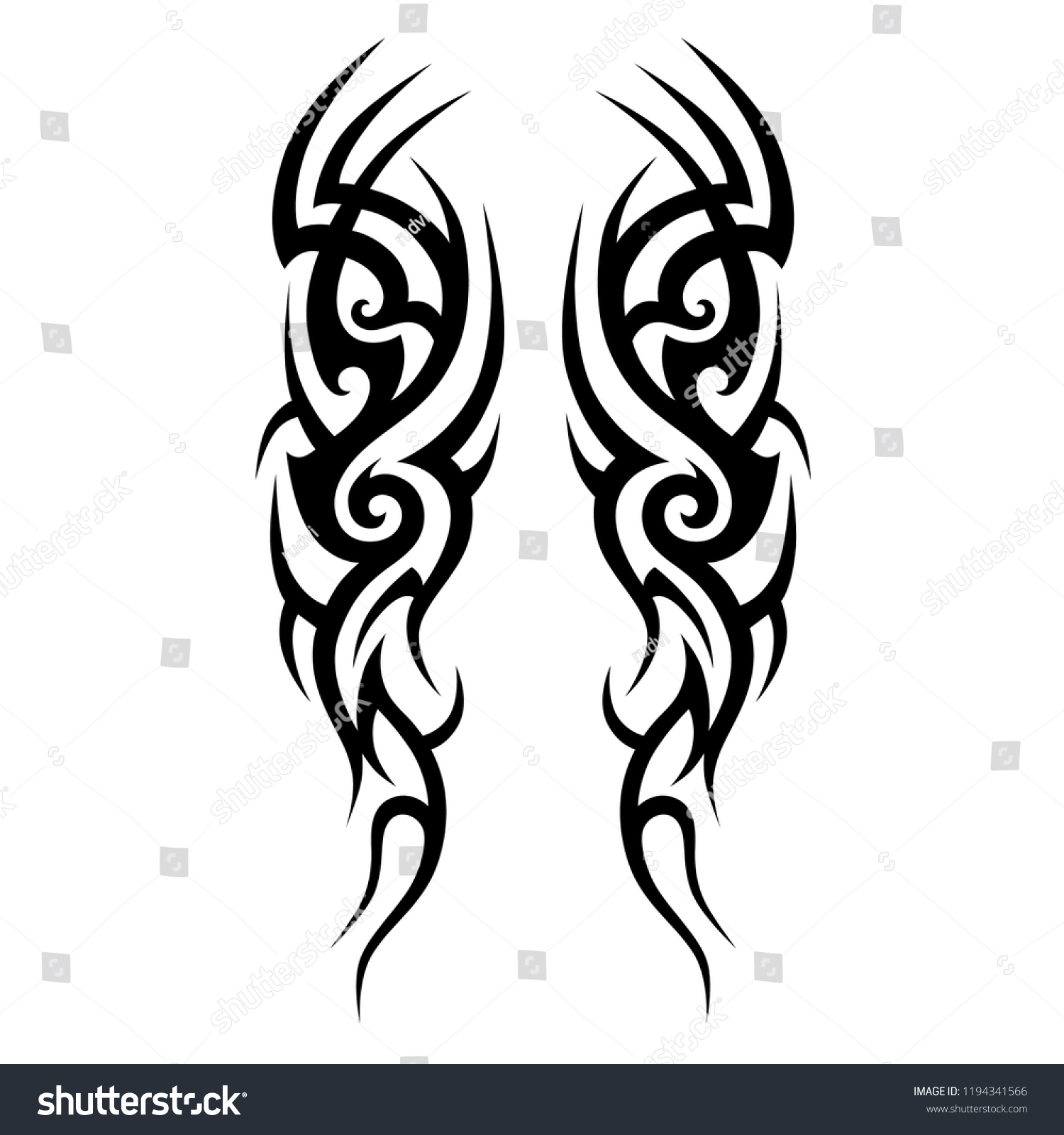 Tribal Symmetric Pattern Elements Tattoo Men Stock Vector (Royalty Free ...