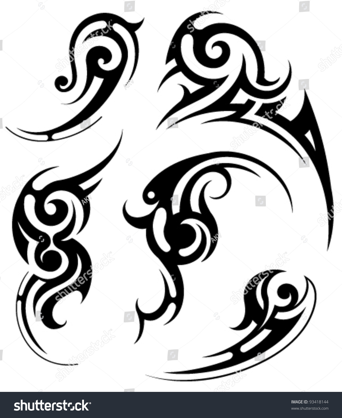Tribal-Tattoos stock-vector-tribal-tattoo-93418144