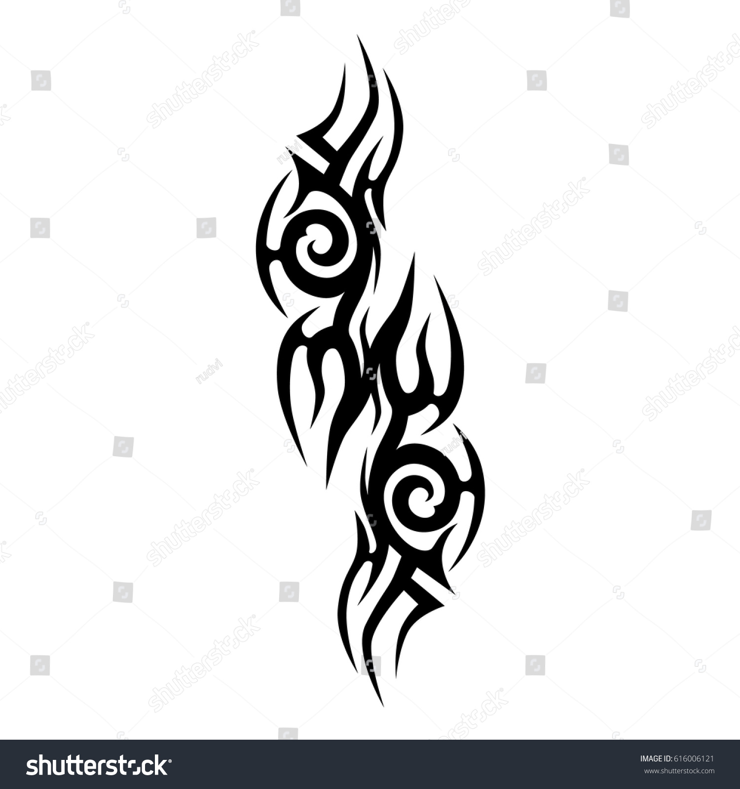 Tribal Tattoo Art Designs Sketched Simple Stock Vector 616006121 ...