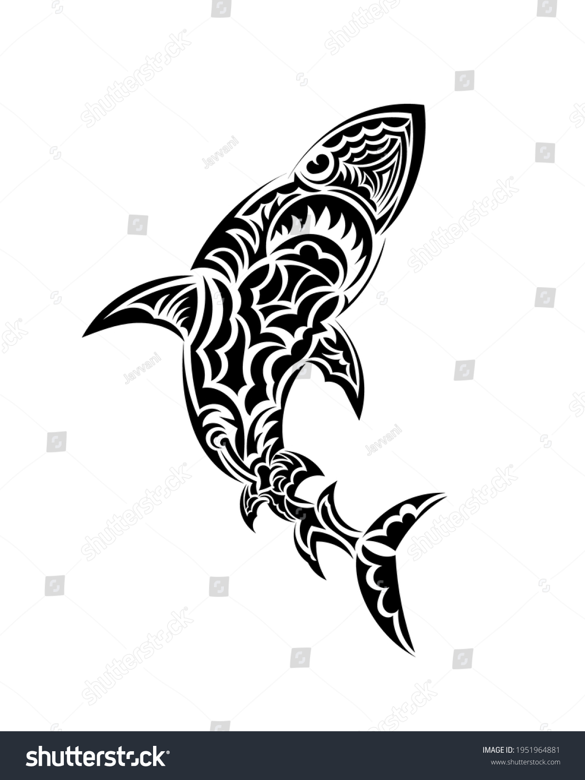 Tribal Tattoo Design Shark Ethnic Polynesian Stock Vector (Royalty Free ...