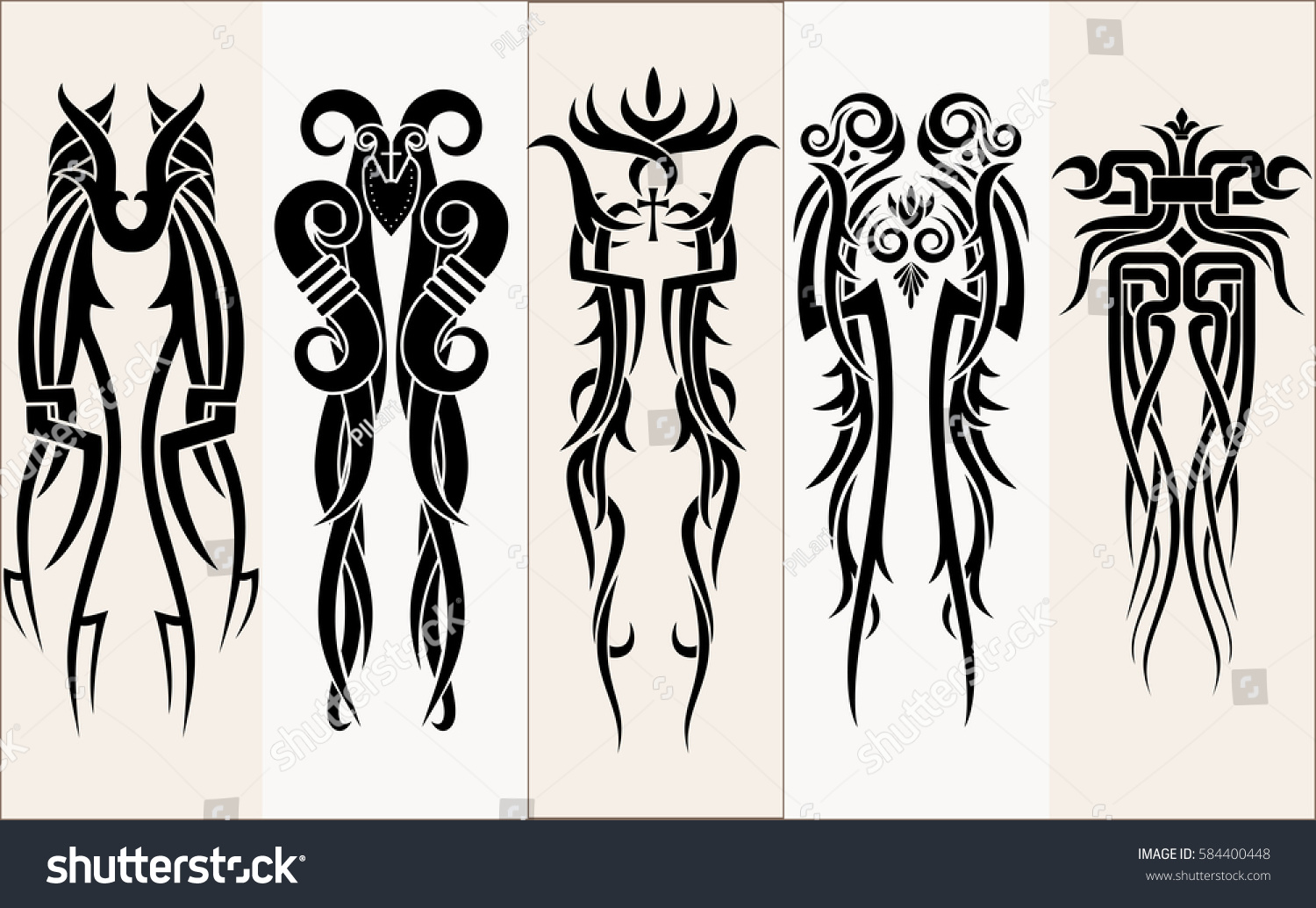 gothic ornamental tattoo Stock Tattoo Tribal Vector Design Elements Design Tribals