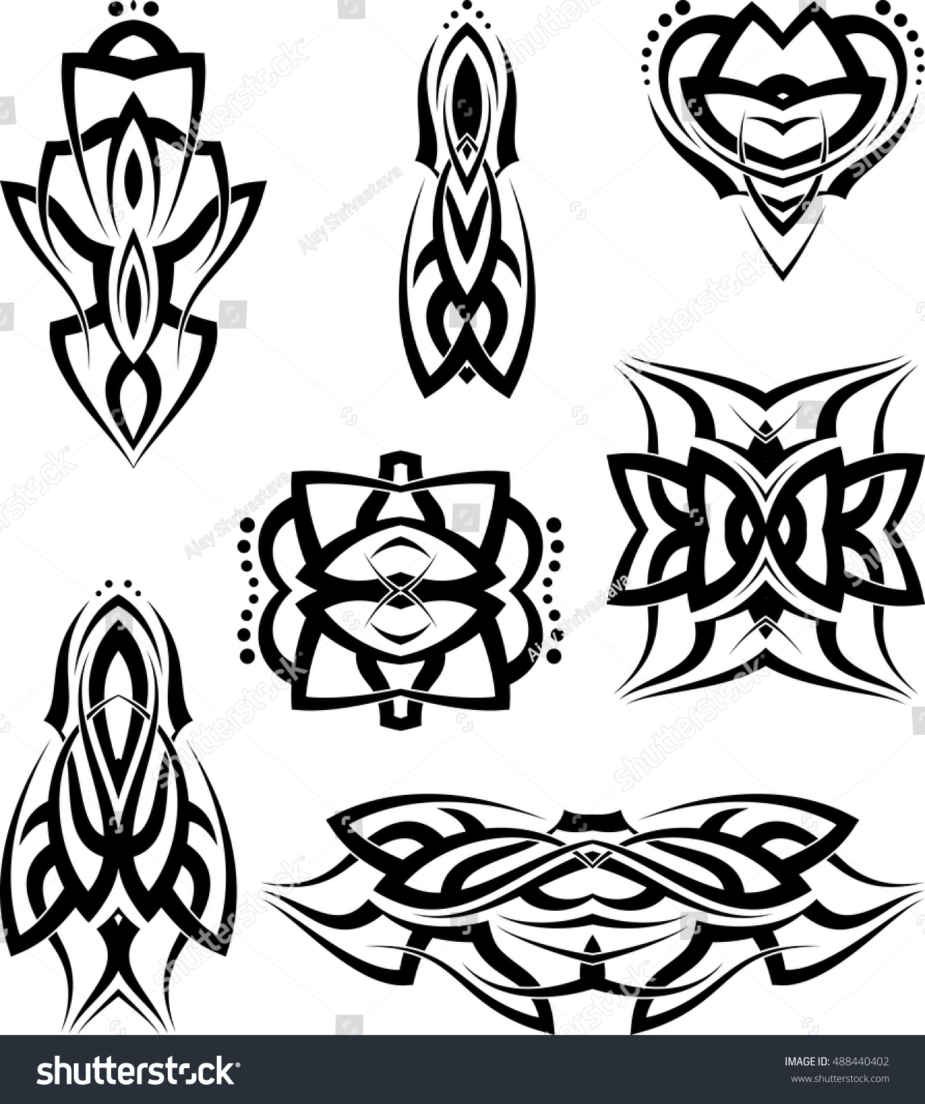 Tribal Tattoo Design Vector Art Stock Vector (Royalty Free) 488440402 ...