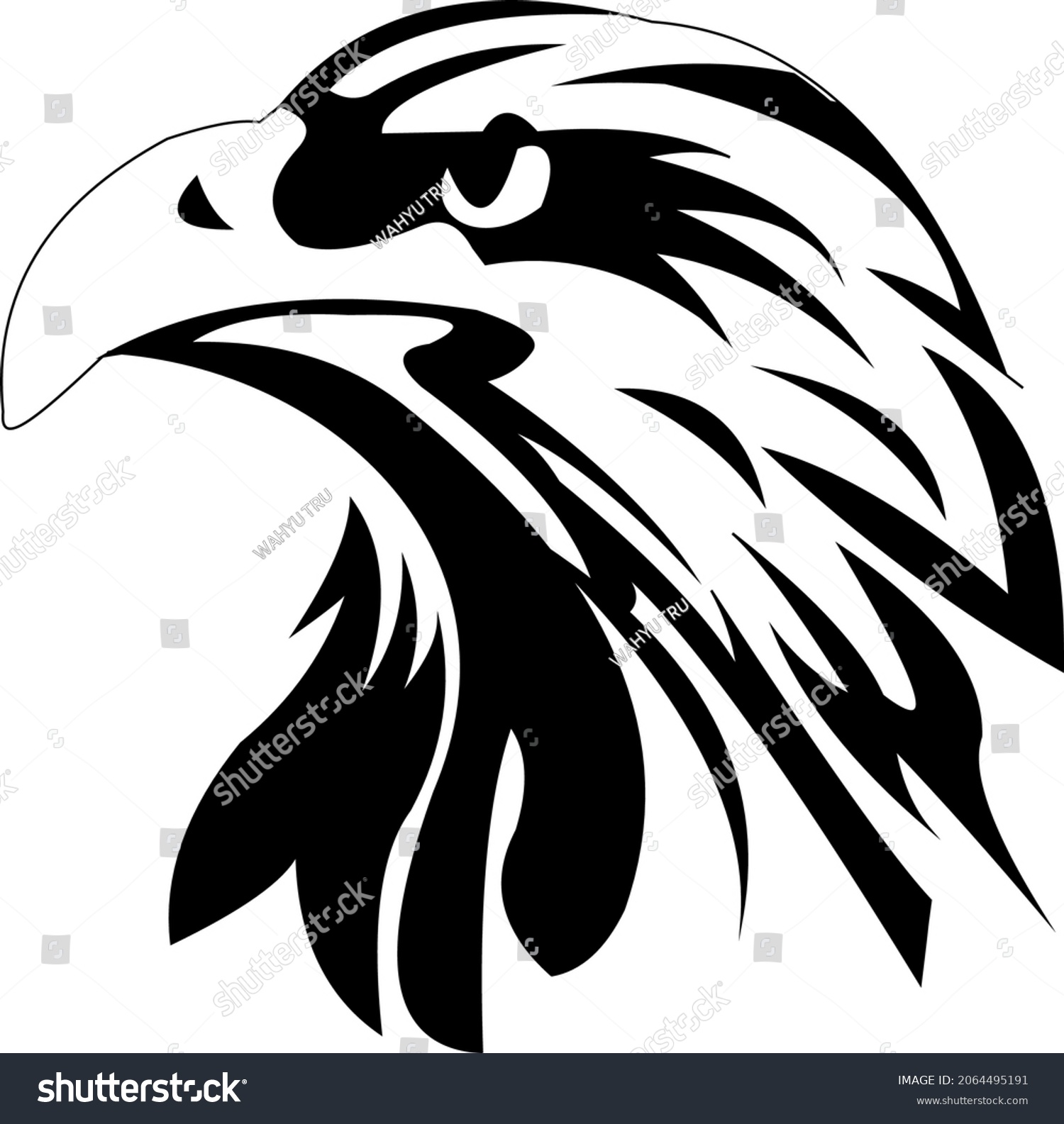 Tribal Tattoo Eagle Vector Art Design Stock Vector (Royalty Free ...