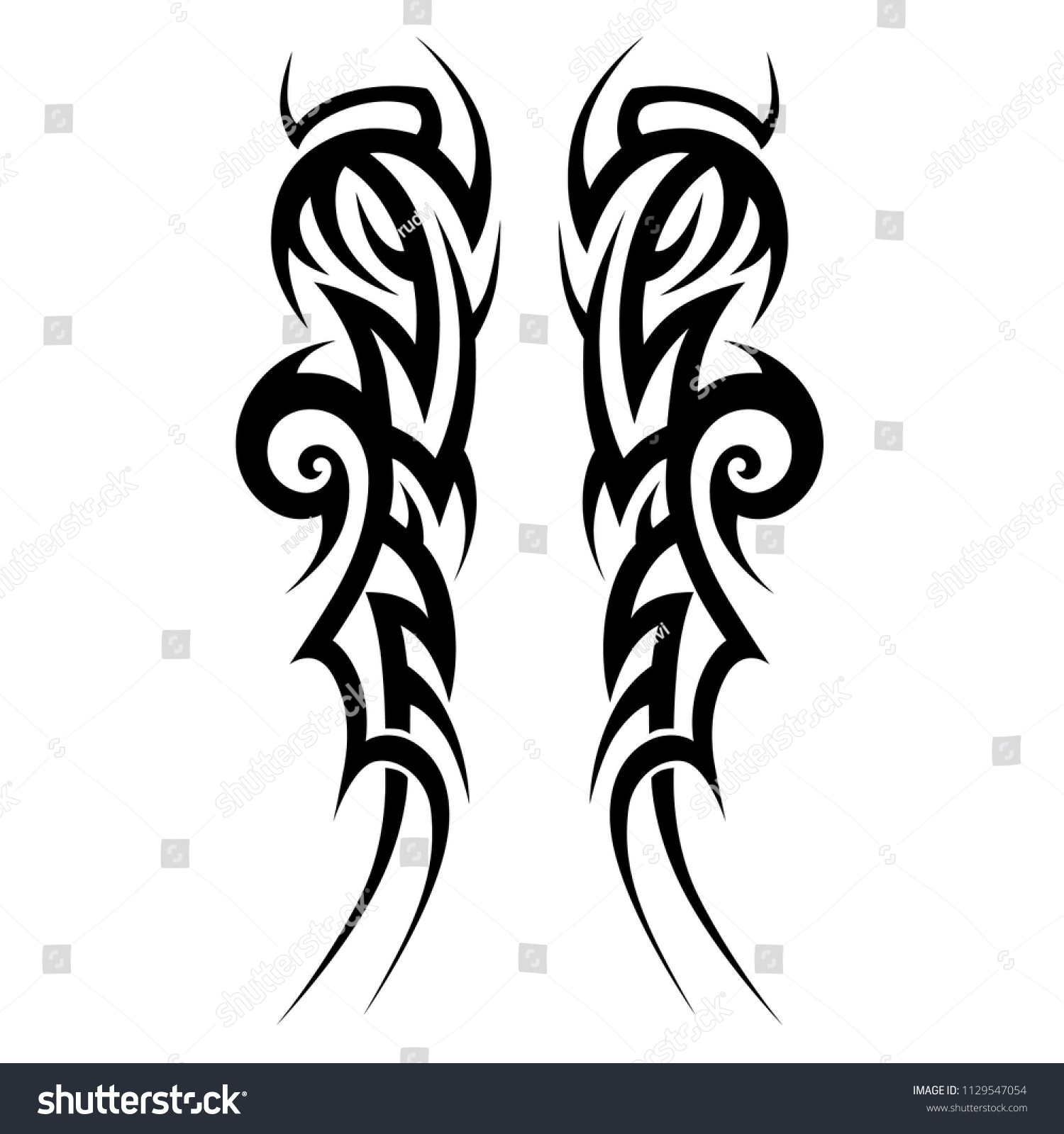 Tribal Tattoos Designs Tattoo Arm Sleeve Stock Vector Royalty Free